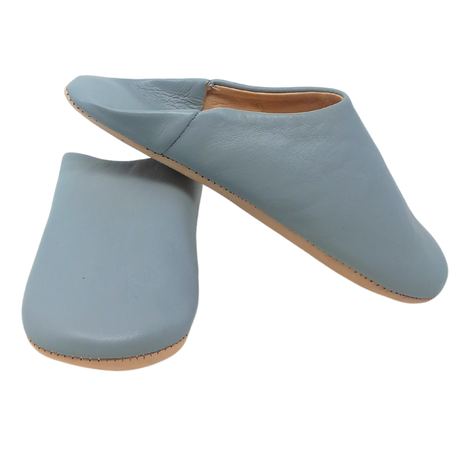 Women's leather slippers Light Grey