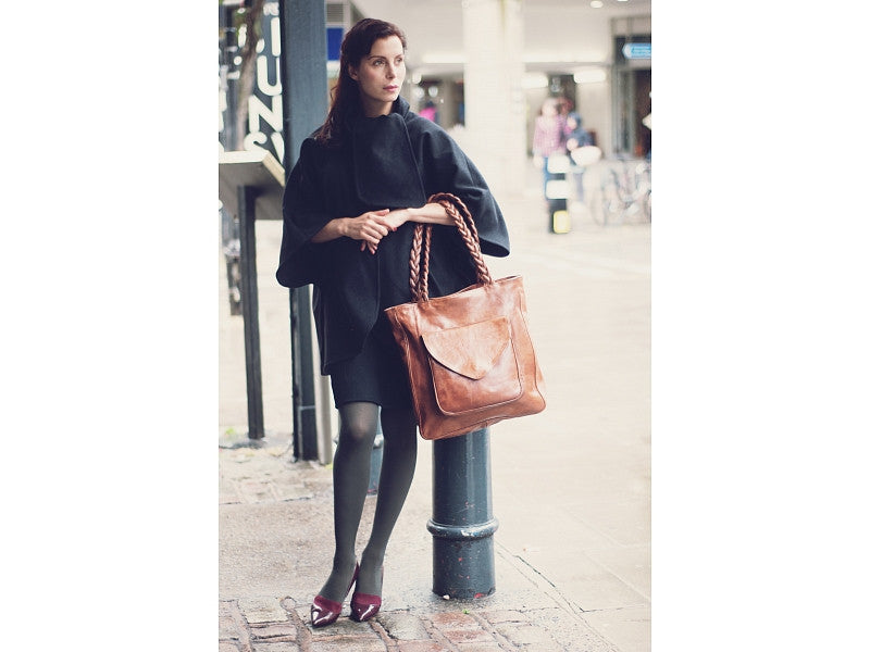 Front Enveloppe Tote - handmade leather bags smadlondon