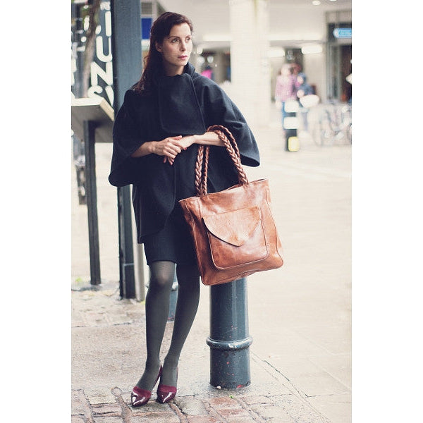 Front Enveloppe Tote - handmade leather bags smadlondon