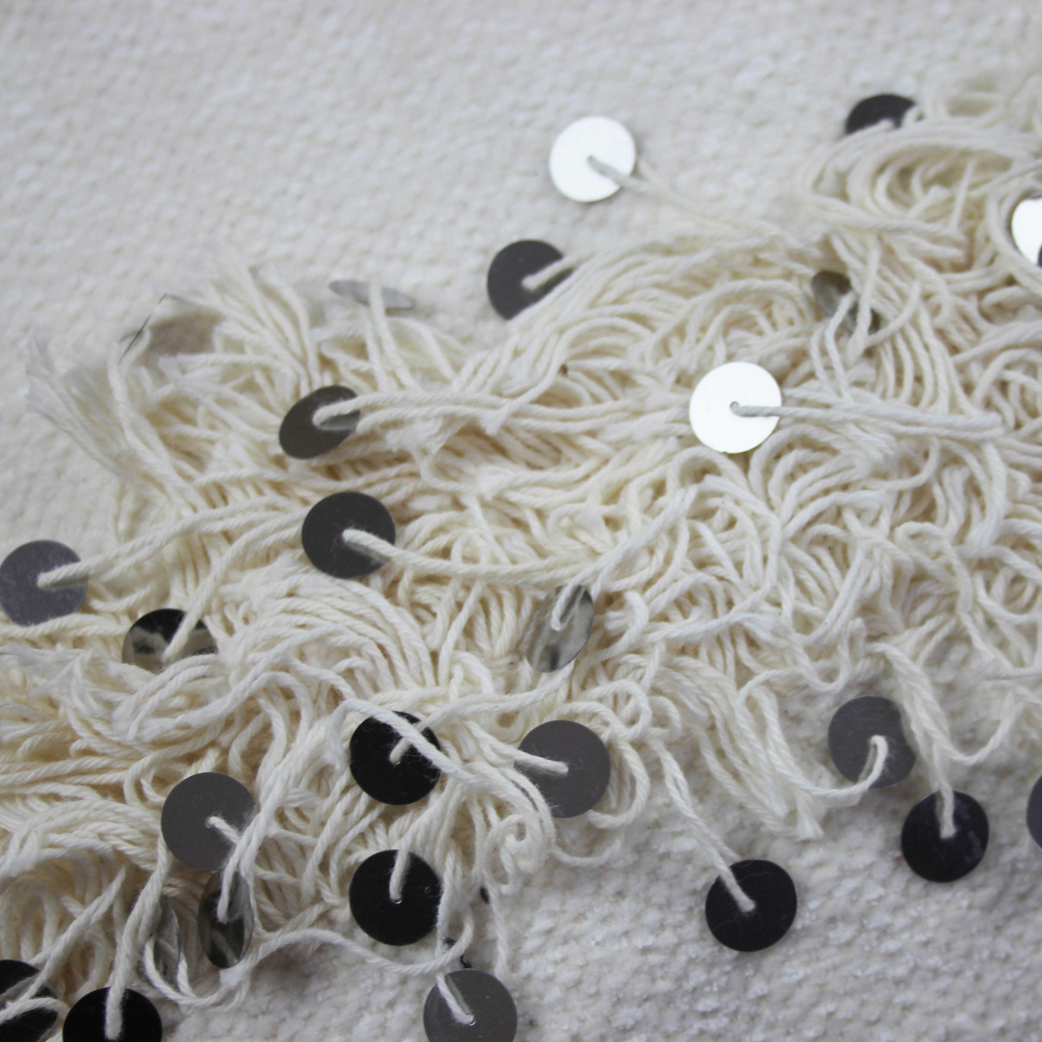 Handwoven Tufted Sequin Cushion Cover – Cream, Grey or Black (50 × 50 cm)