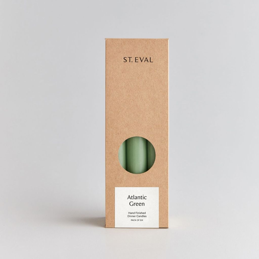 St Eval Pack Of Dinner Candles - Atlantic Green - Artisan Stories