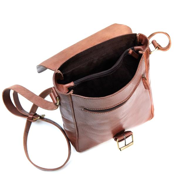 Billy crossbody Leather bag light brown - Artisan Stories