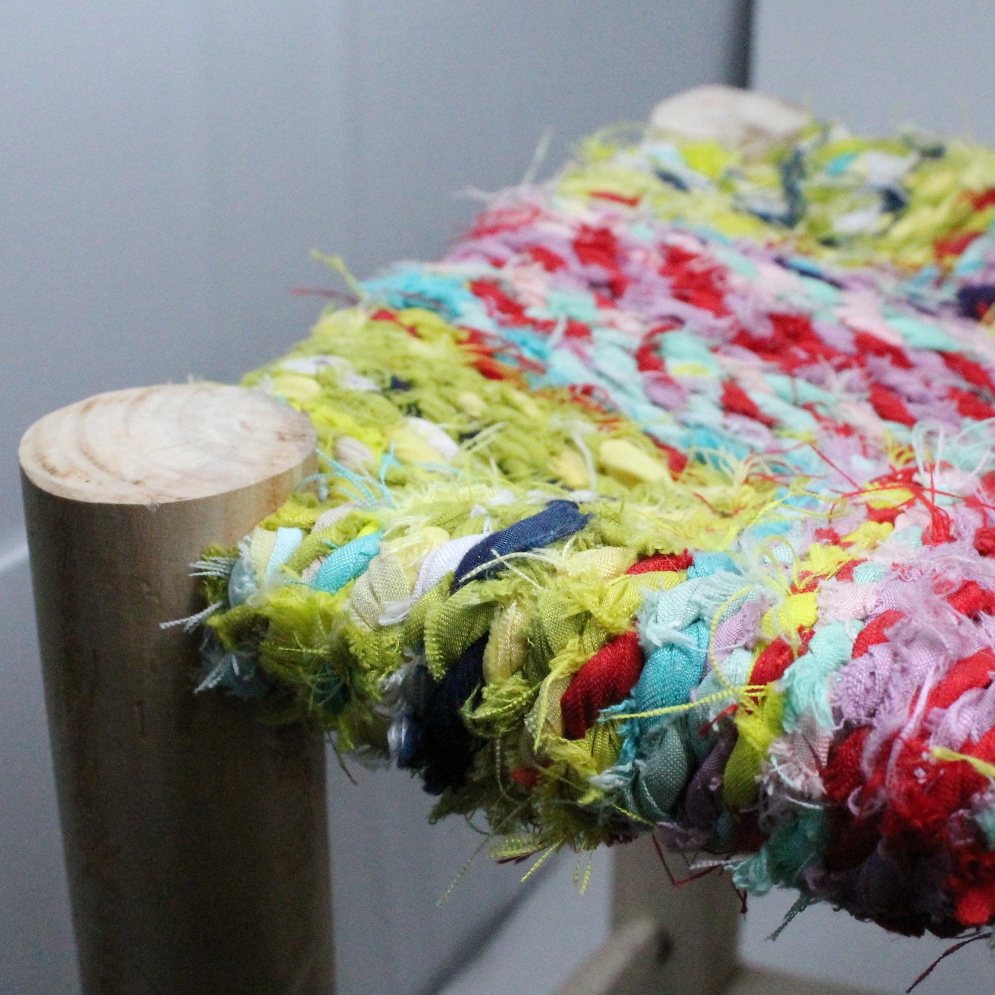 Colourful Boucherouite Stool - Artisan Stories