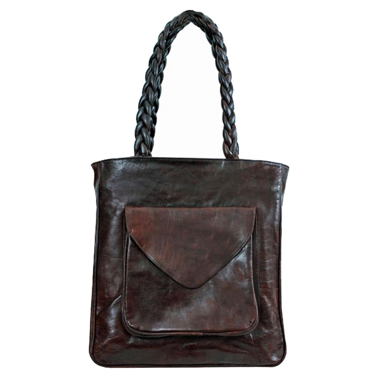 Front Enveloppe Tote - handmade leather bags smadlondon