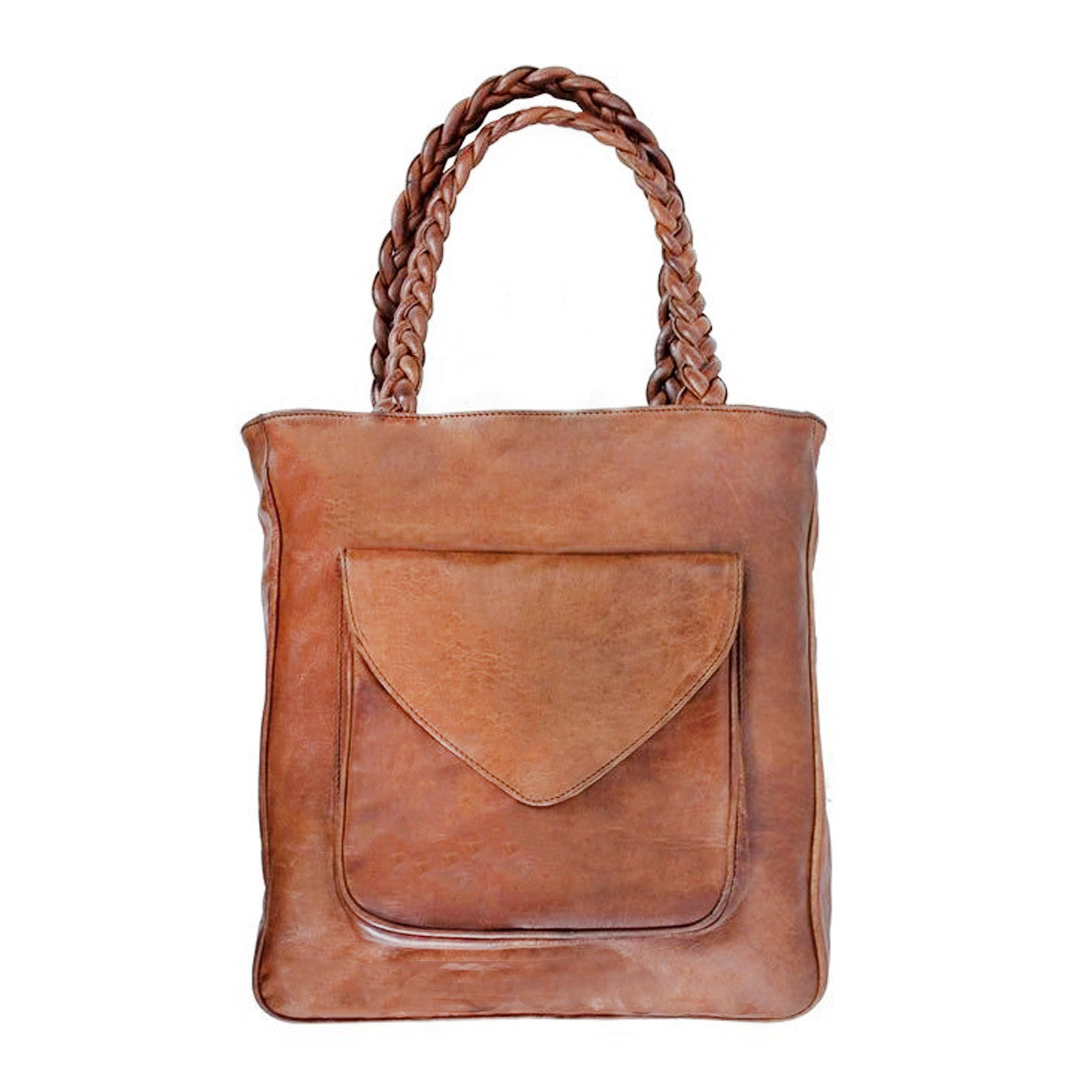 Front Enveloppe Tote - handmade leather bags smadlondon