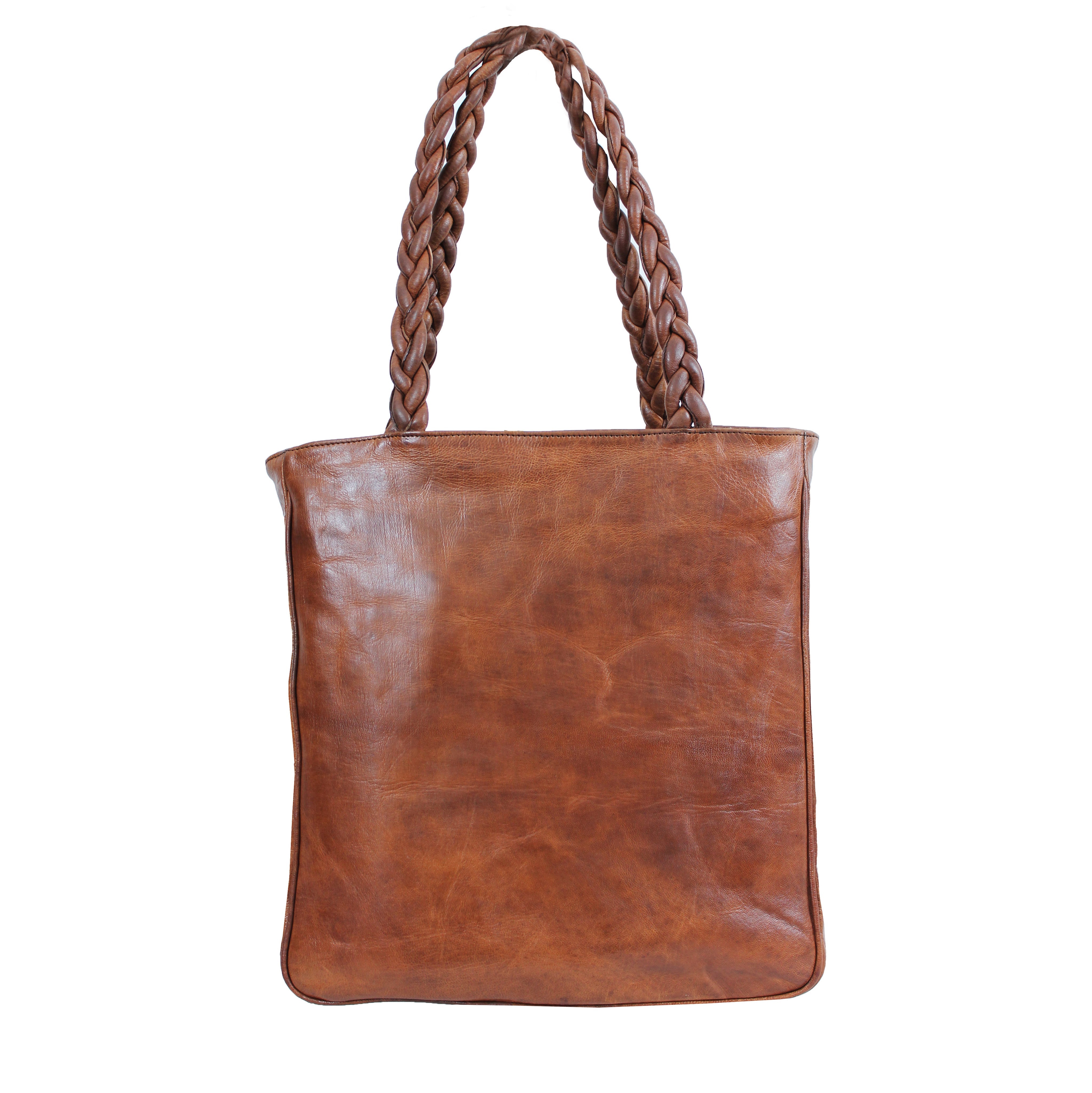Front Enveloppe Tote - handmade leather bags smadlondon