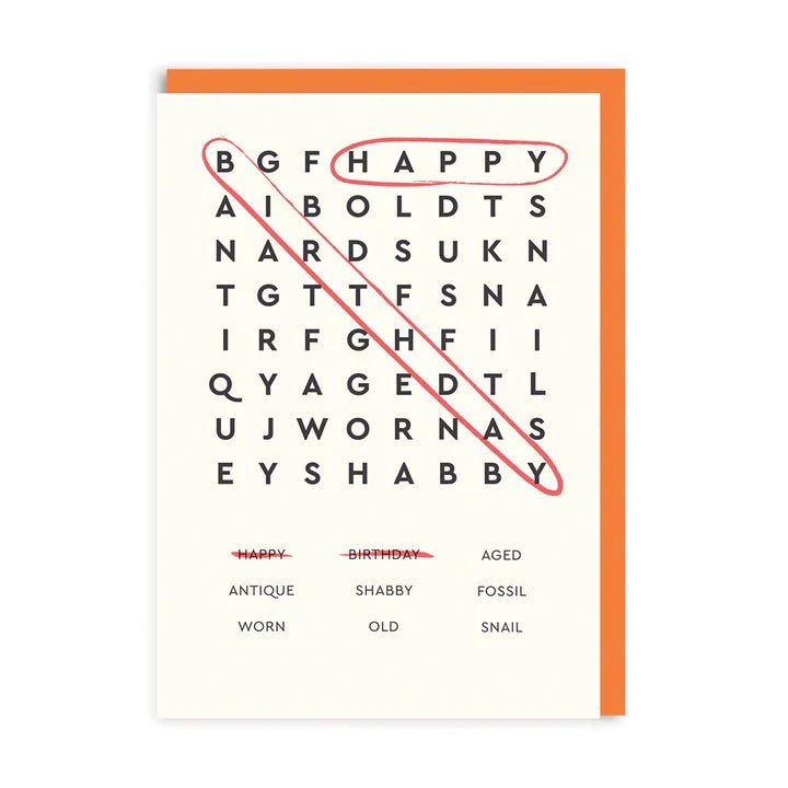 Happy Birthday Word Search Greeting Card - Artisan Stories