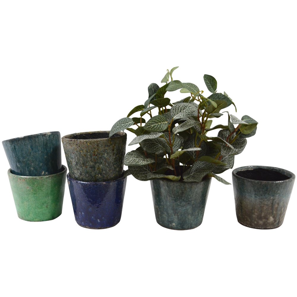 Pot hollandais de style ancien bleu/vert 6 modèles assortis