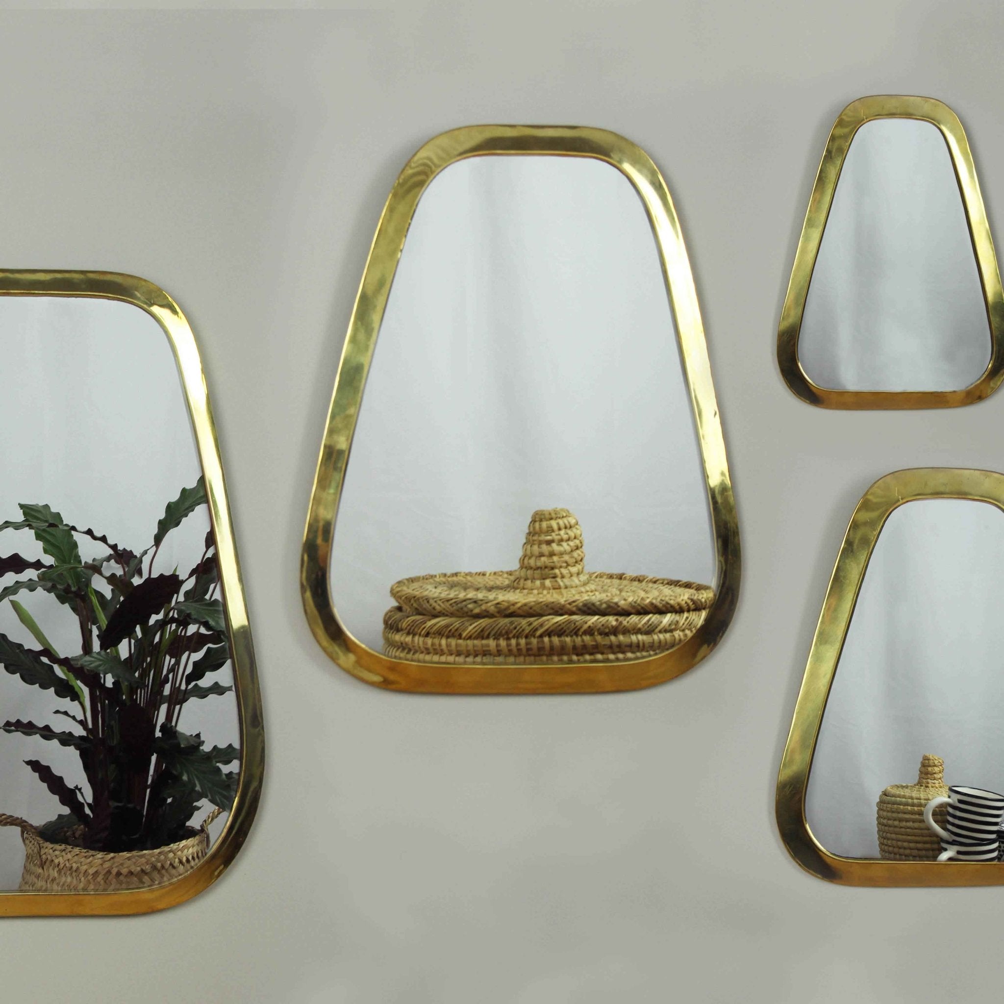 Marrakech Trapezoid Mirror in Gold Brass - Artisan Stories