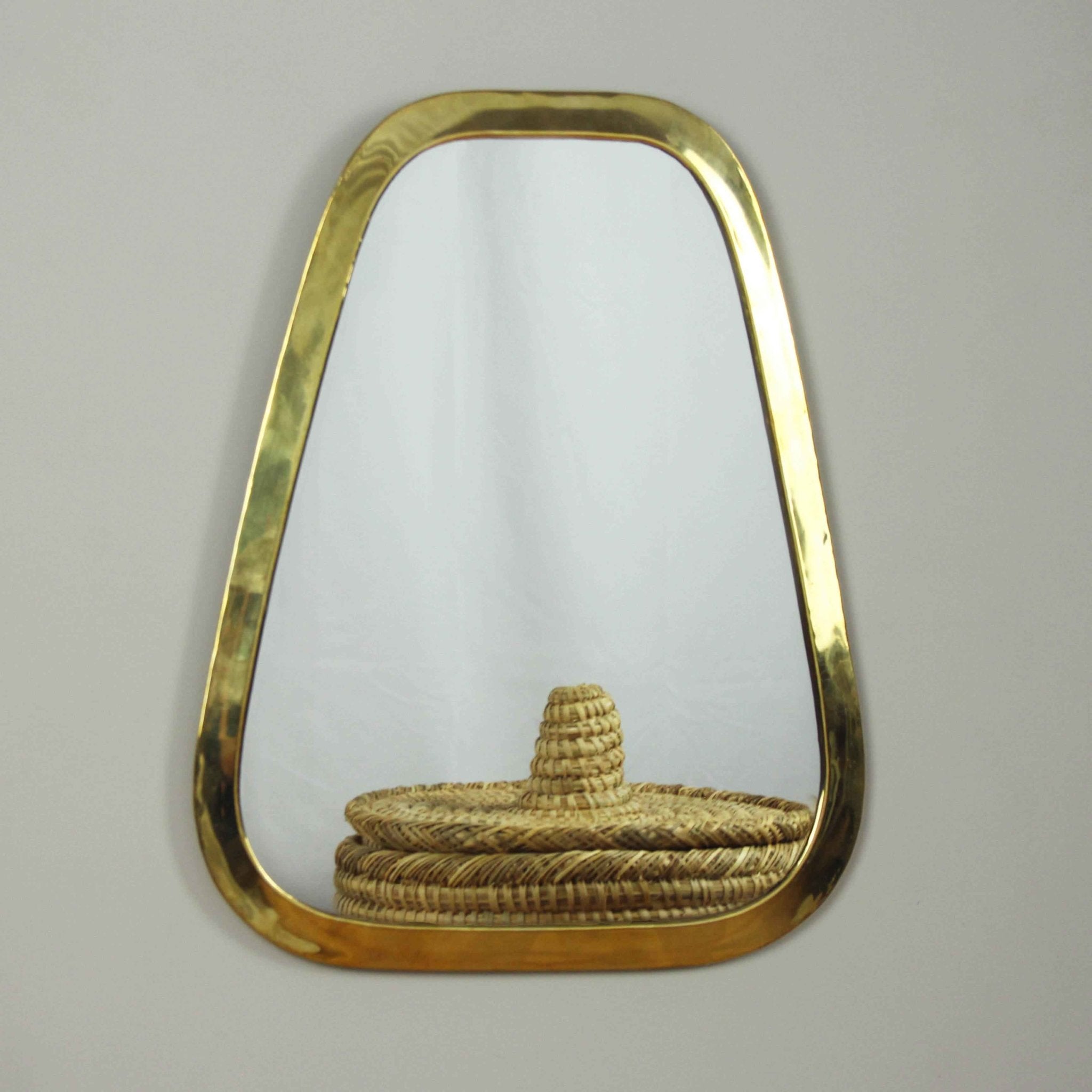 Marrakech Trapezoid Mirror in Gold Brass - Artisan Stories