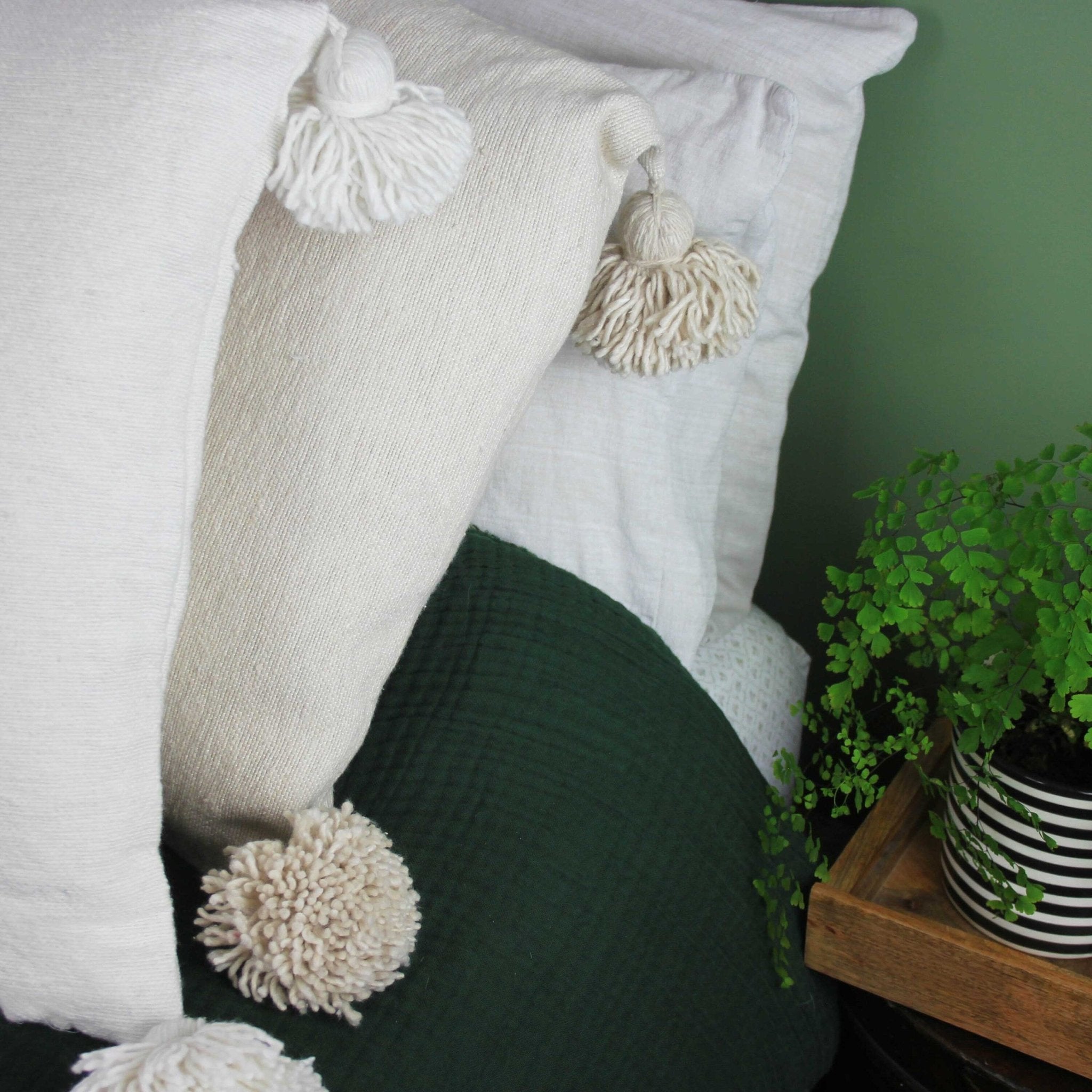 Neutral Pom Pom Cushions - Artisan Stories