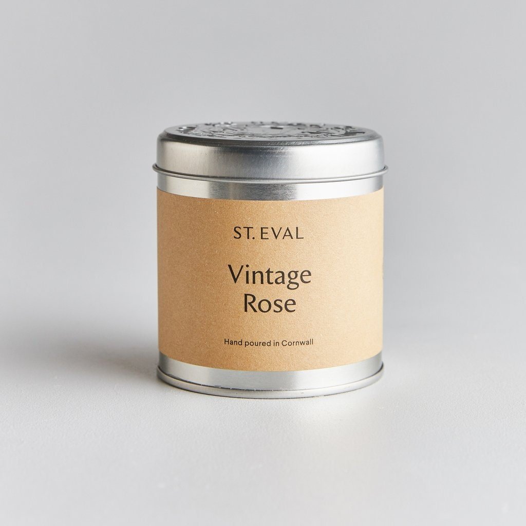St Eval Scented Tin Candle - Vintage Rose - Artisan Stories