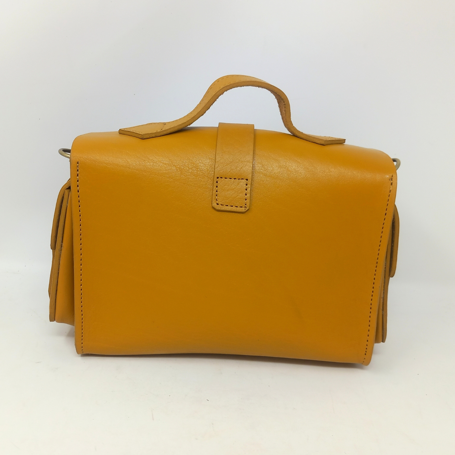 Flora Leather Handbag - yellow