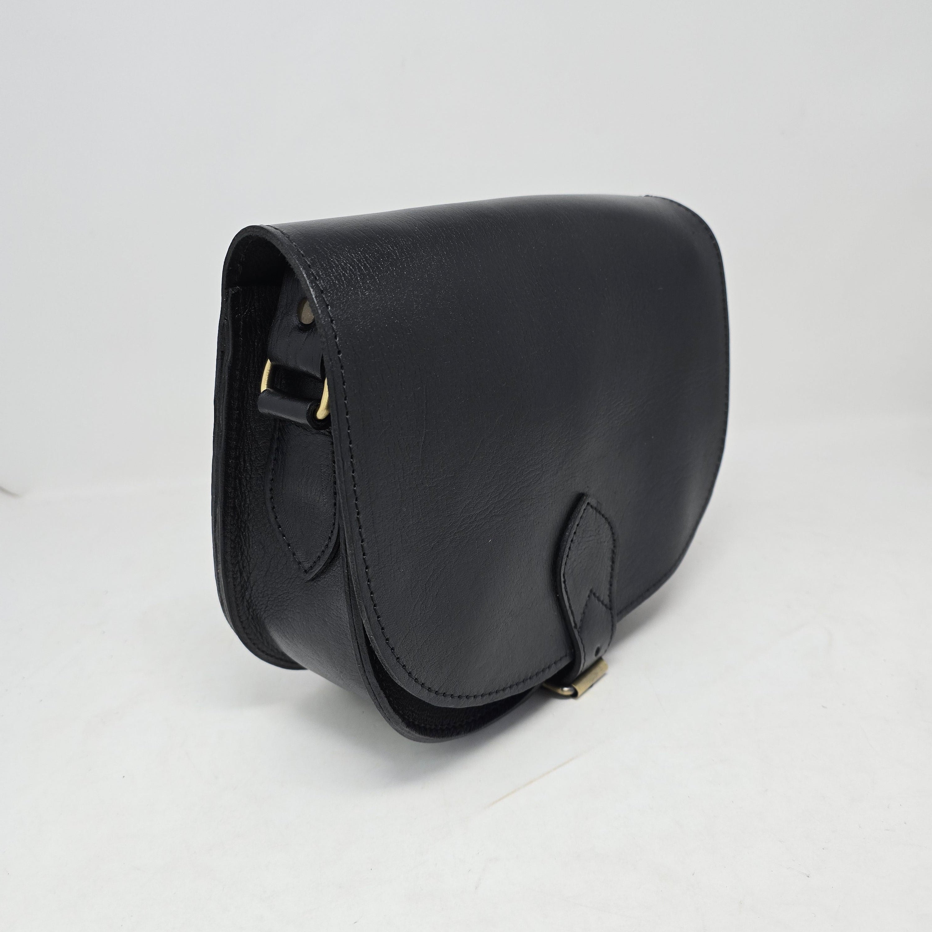 Sam Leather Saddle Bag - Black