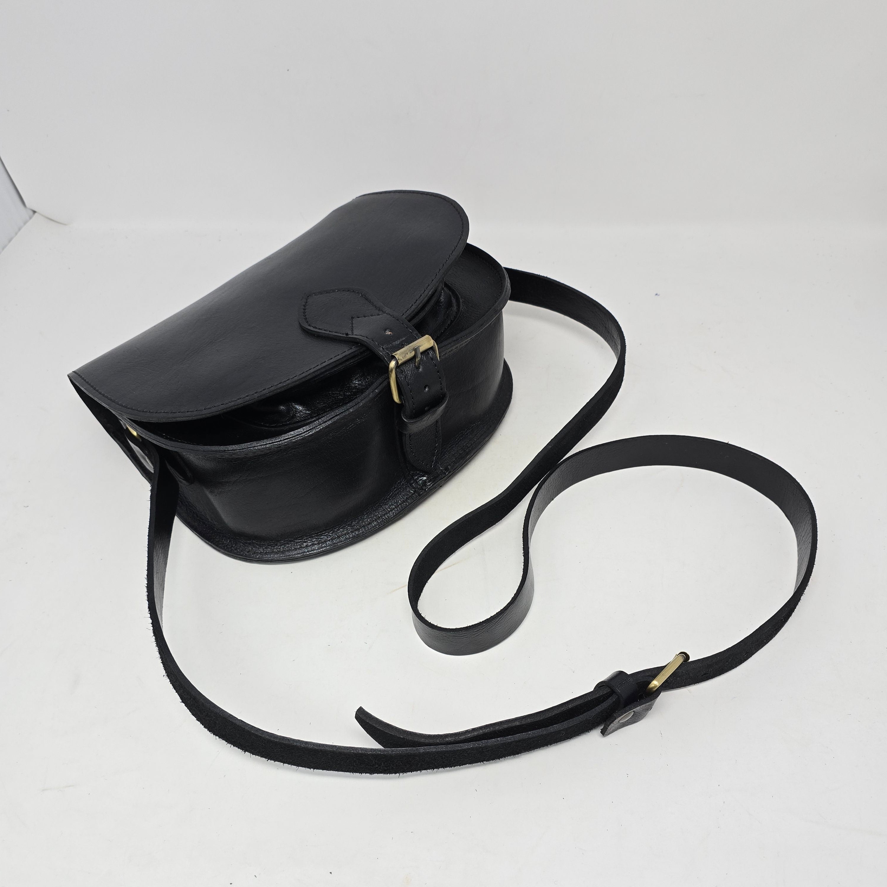 Sam Leather Saddle Bag - Black