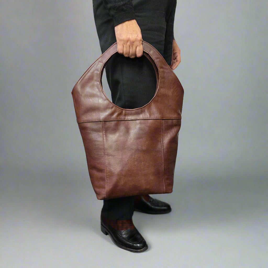 Bob Leather Tote Chocolate Brown