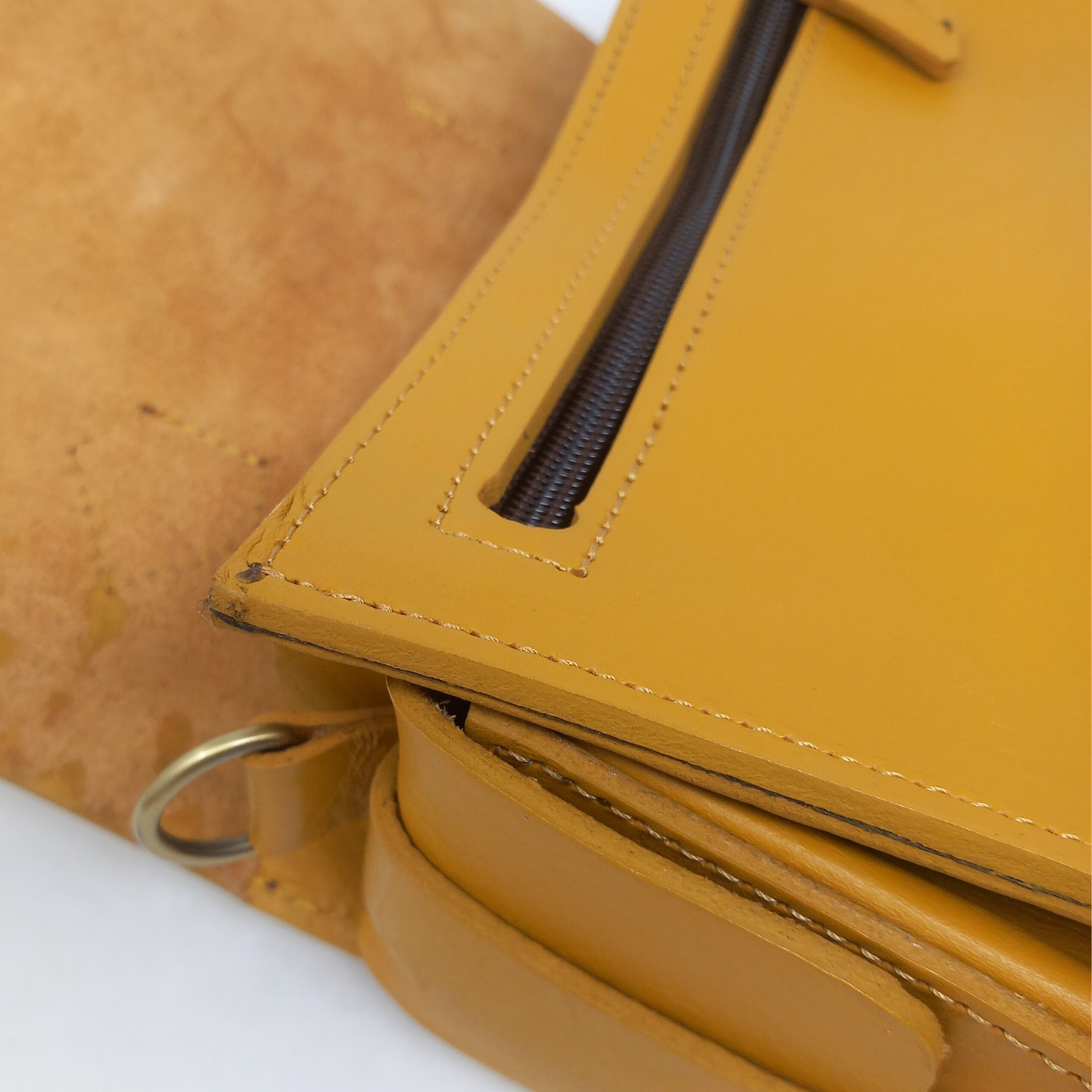 Flora Leather Handbag - yellow