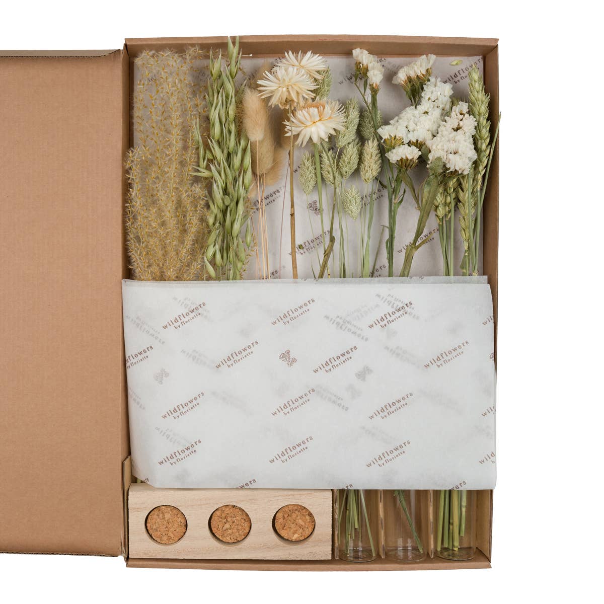 Natural Dried Flower Display with Vases – Letterbox Gift