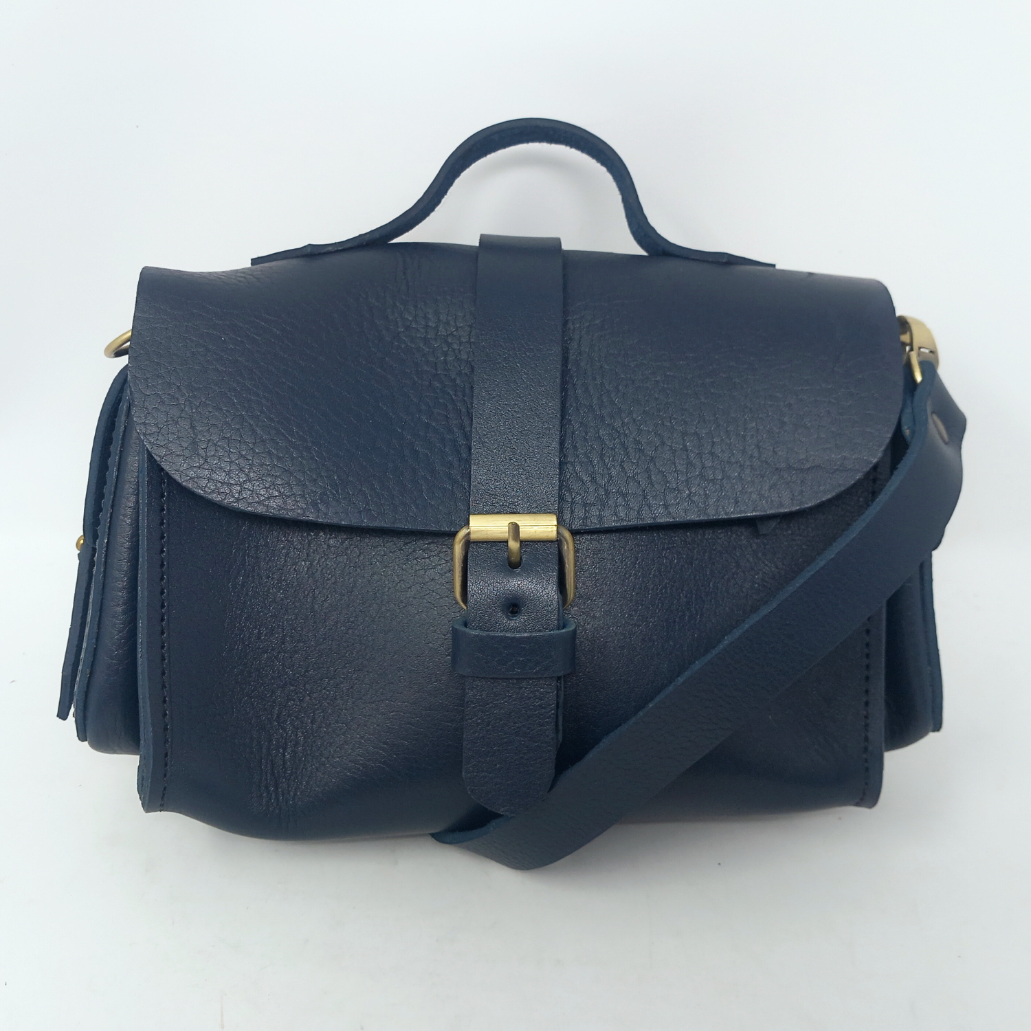 Flora Leather Handbag - Blue