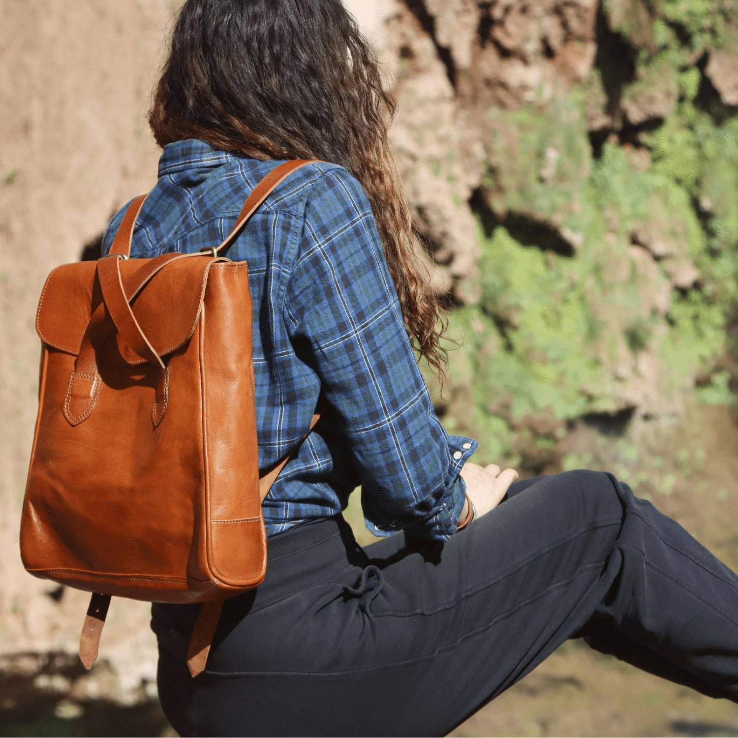 Convertible Leather Tote Backpack Cleo In Tan Brown