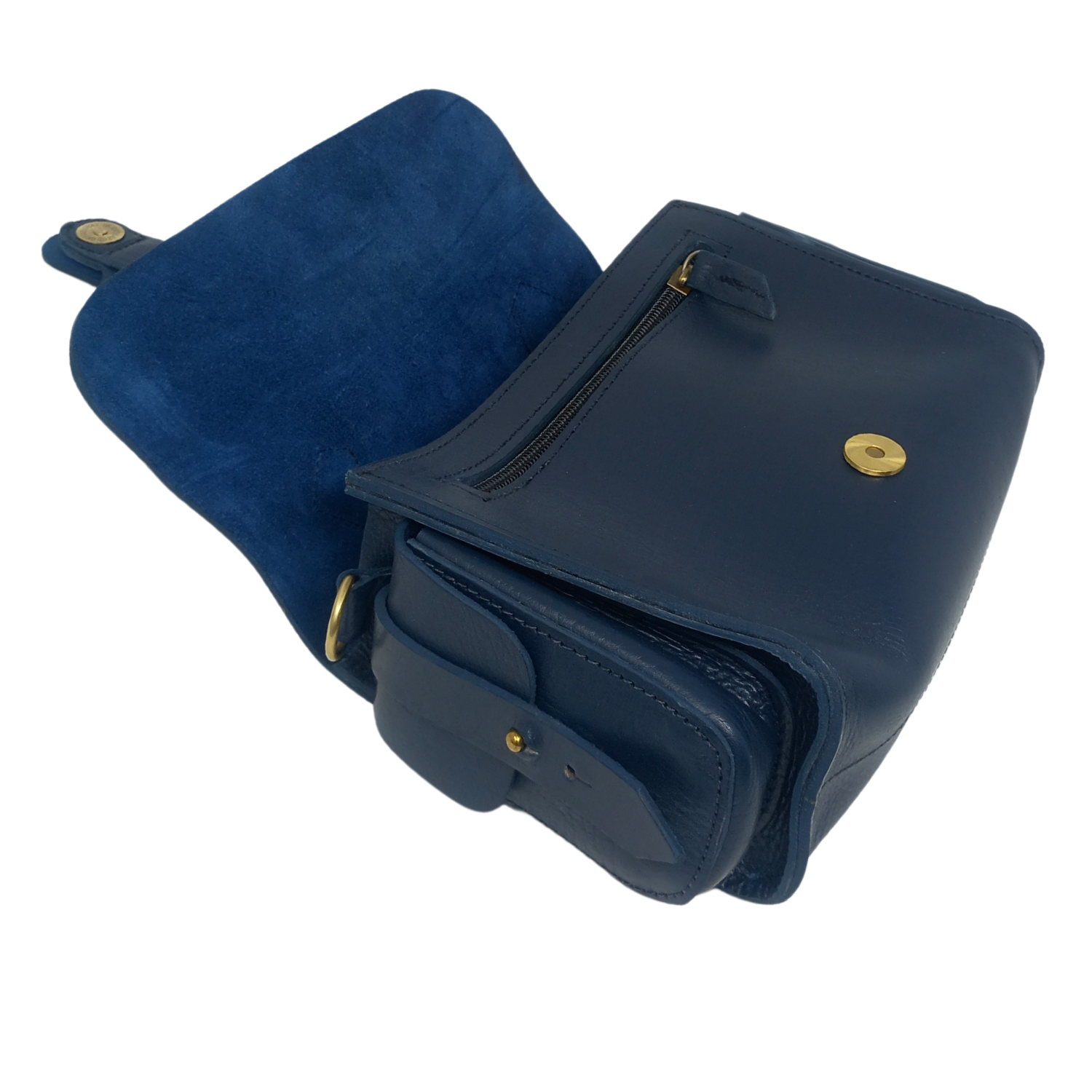 Flora Leather Handbag - Blue