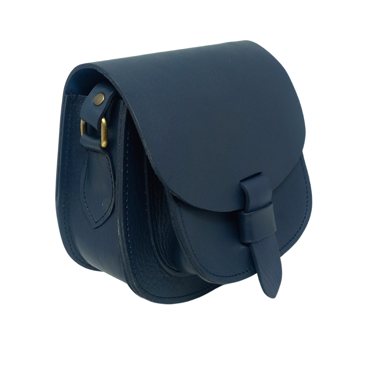 Maya Blue Leather Saddle Bag