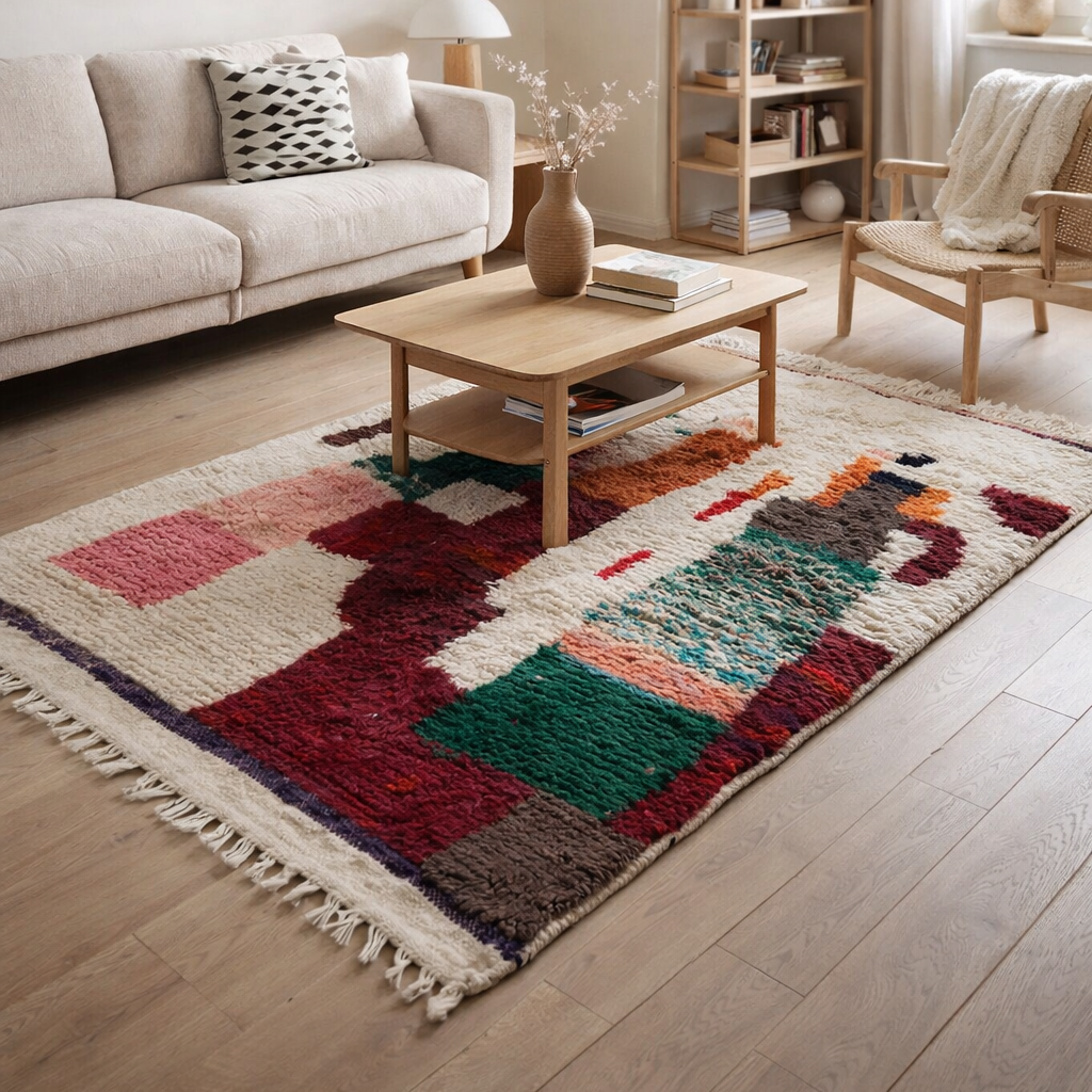 Boujaad Wool rug "Colour Blocks" 160 x 100 cm