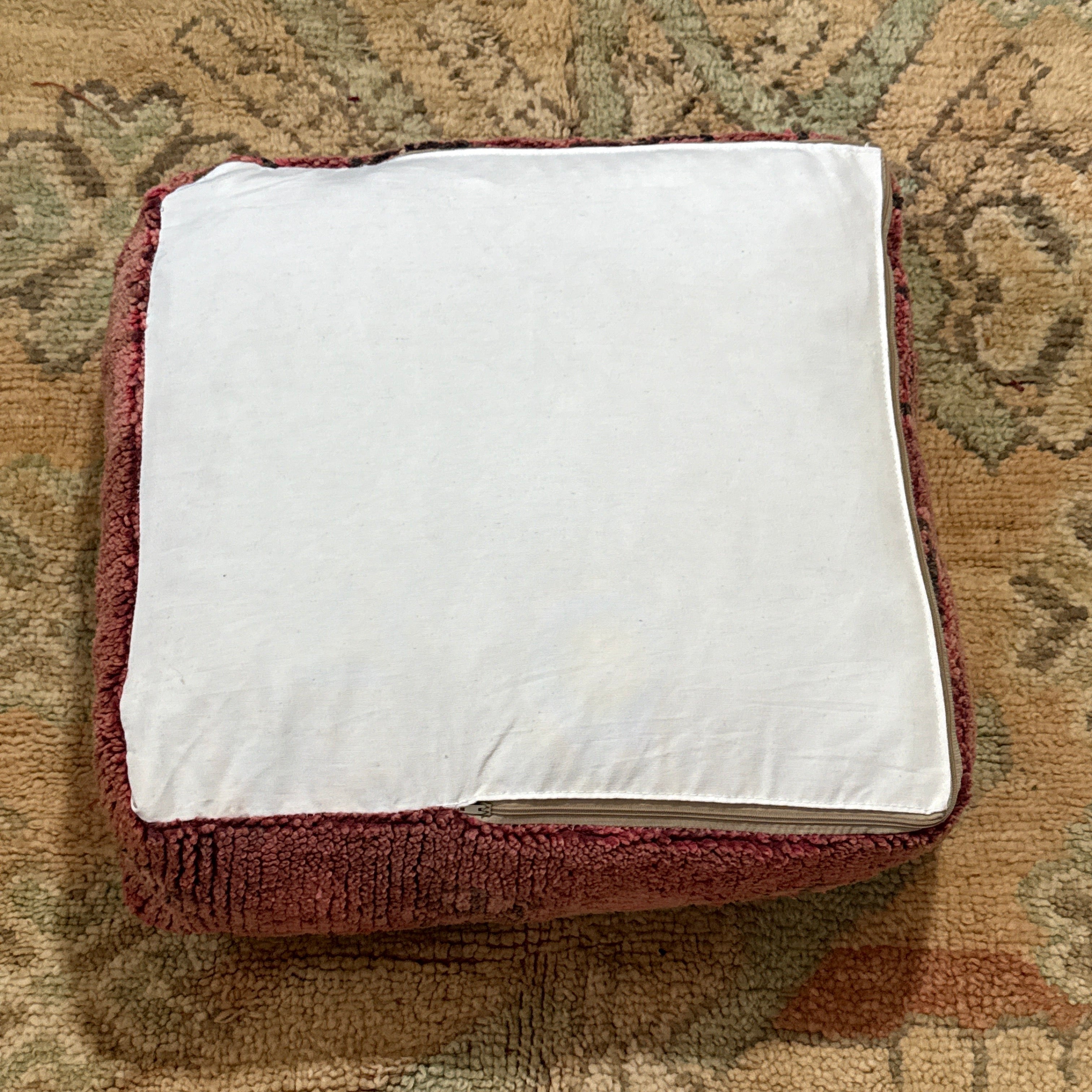 Vintage Boujad Pouffe – Rosewood Maze