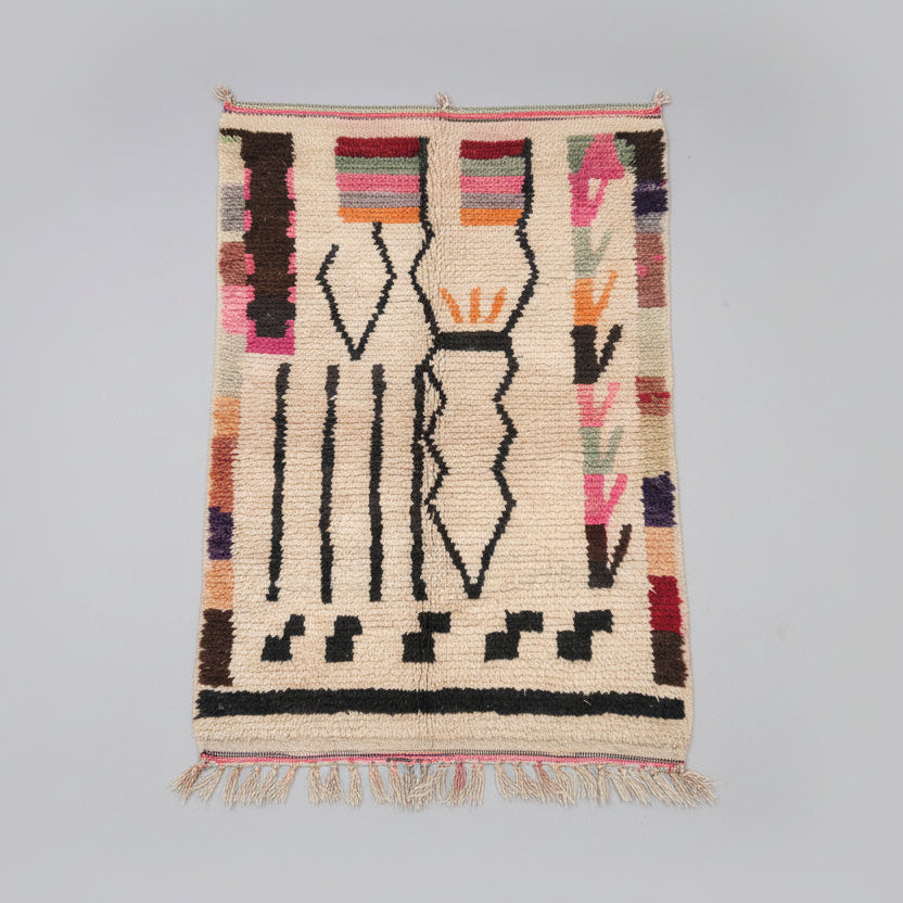 Boujaad Wool rug "Tribal Figures" 167 x 100 cm