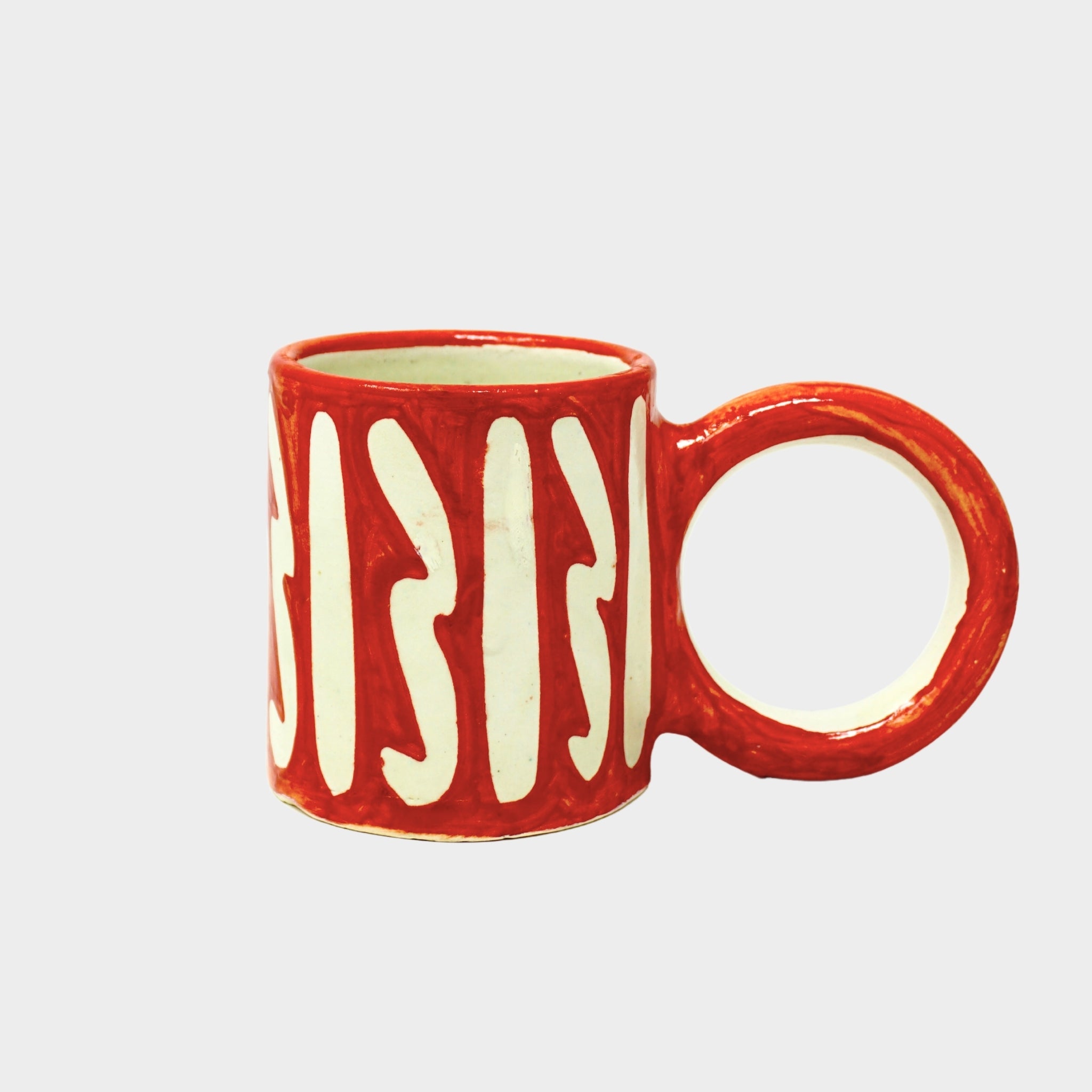 Round handle terracotta mug design 13