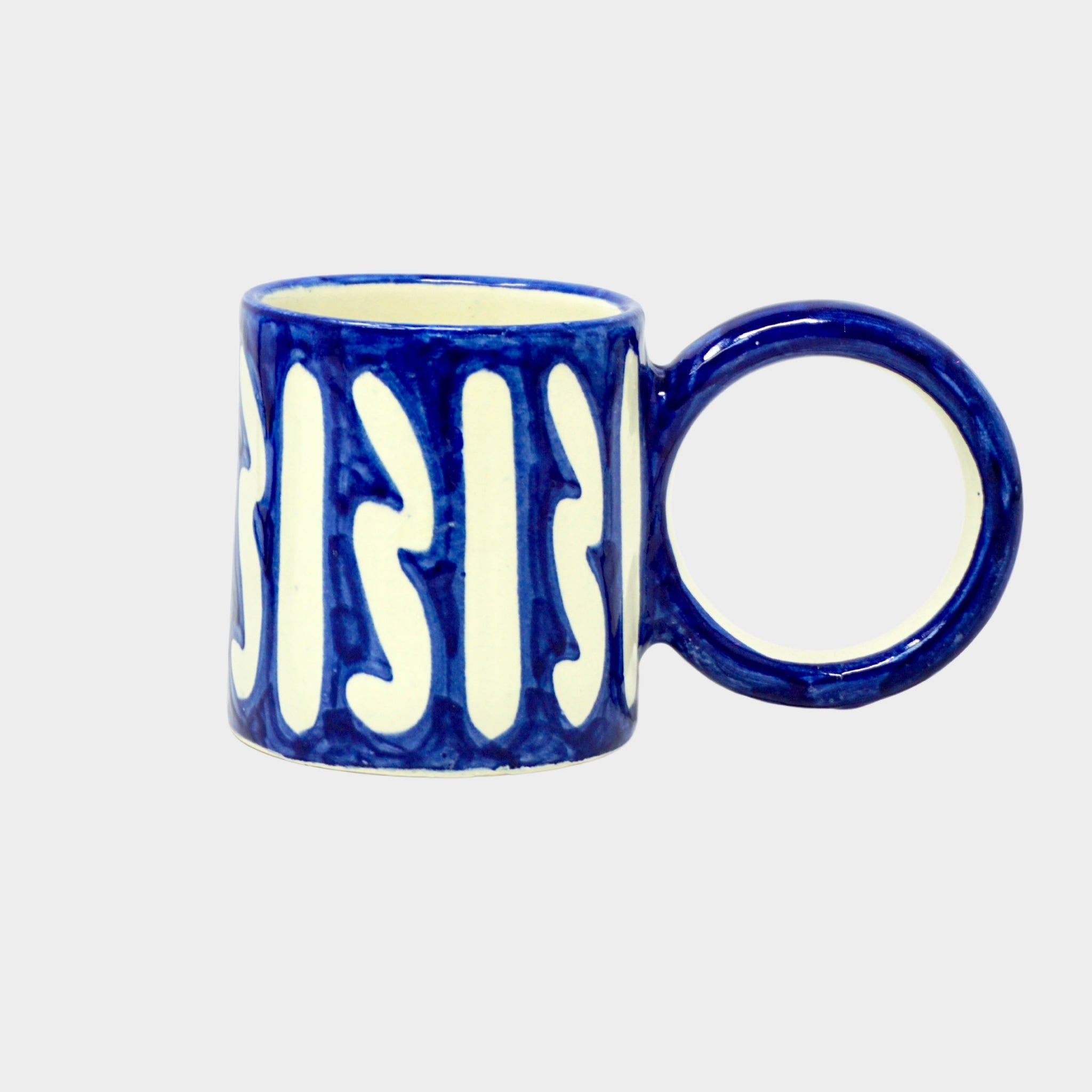 Round handle terracotta mug design 13