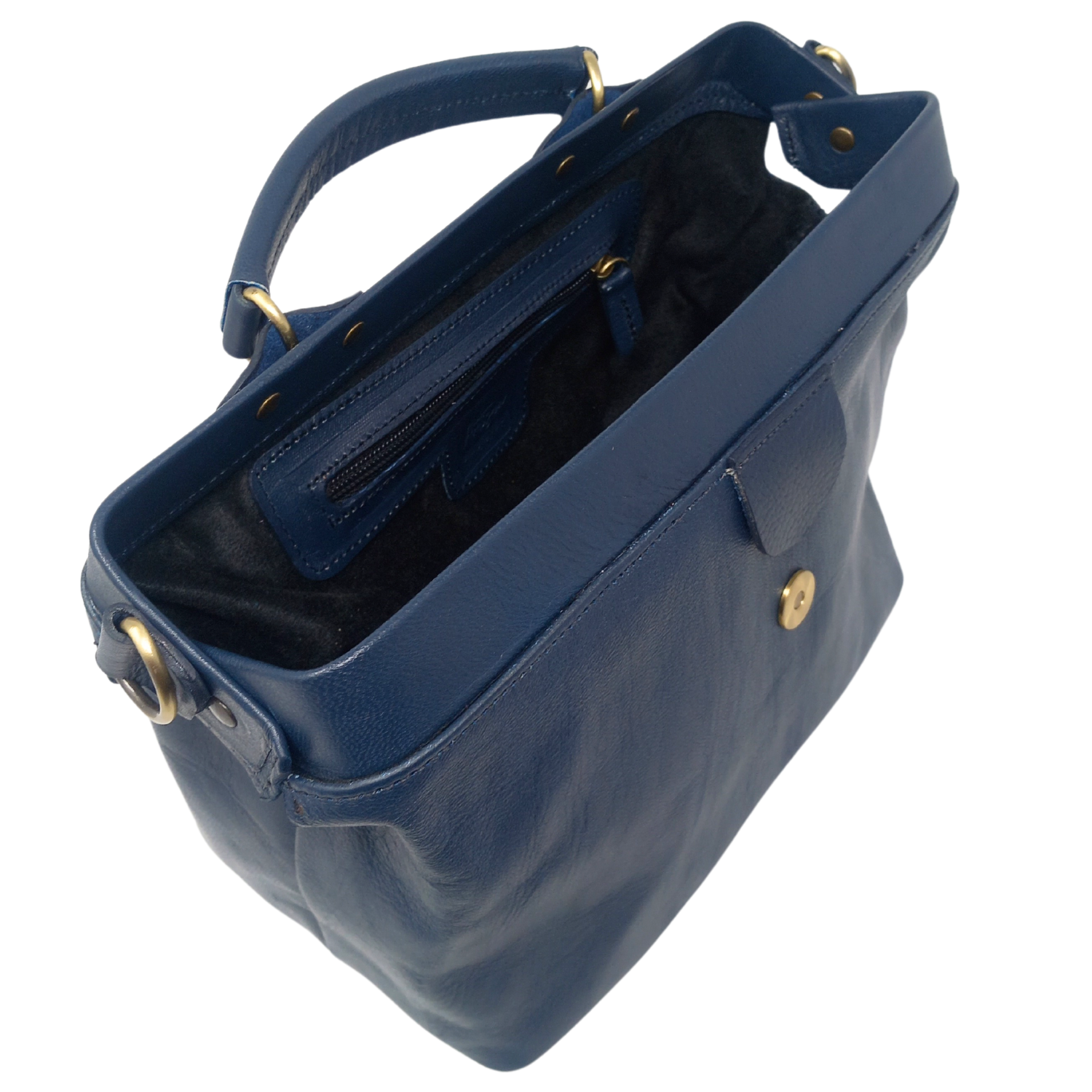 Petit sac docteur en cuir bleu