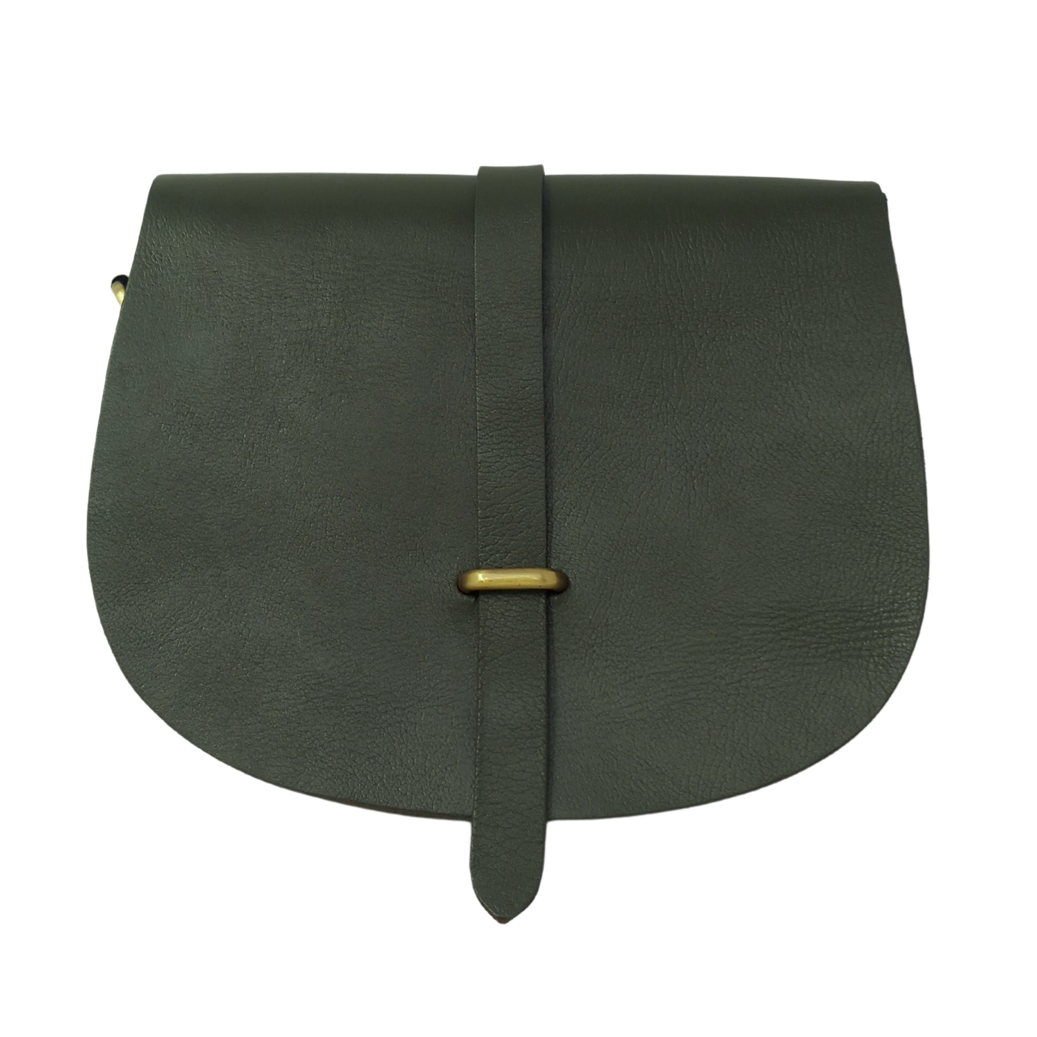 Sam Loop  Leather Khaki Green Saddle Bag