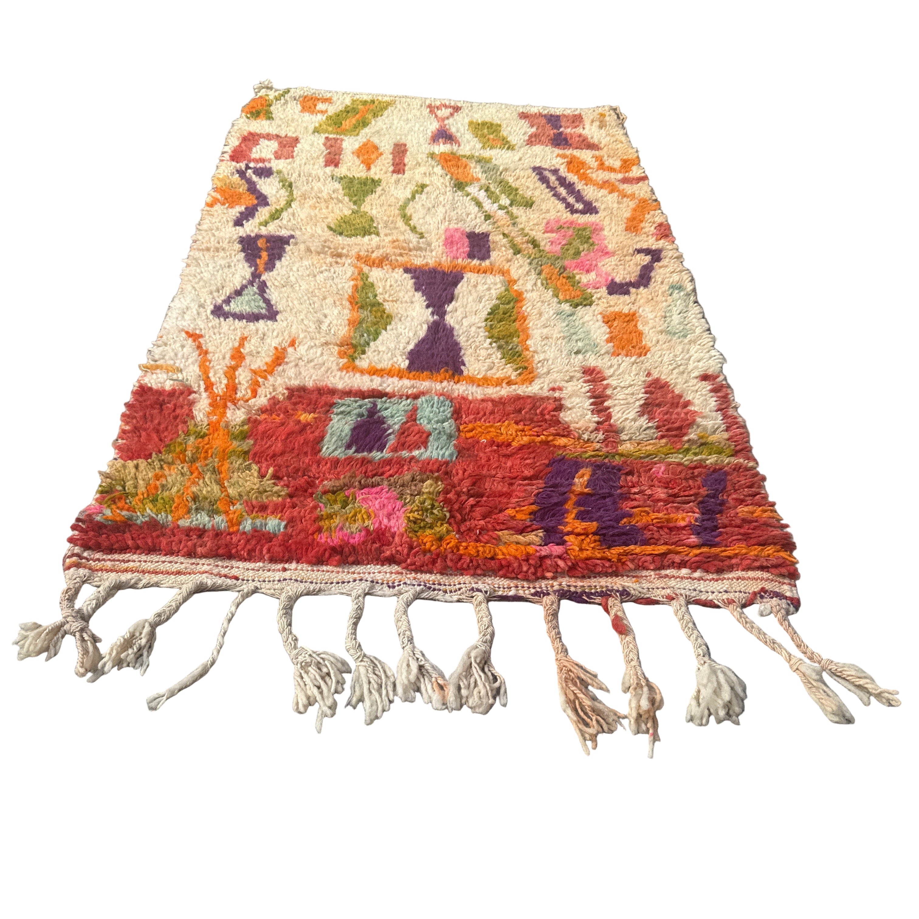 Boujaad Rug – Handmade Moroccan Berber Wool Rug 165 x 95 cm – Vintage Geometric Multicolour Pattern