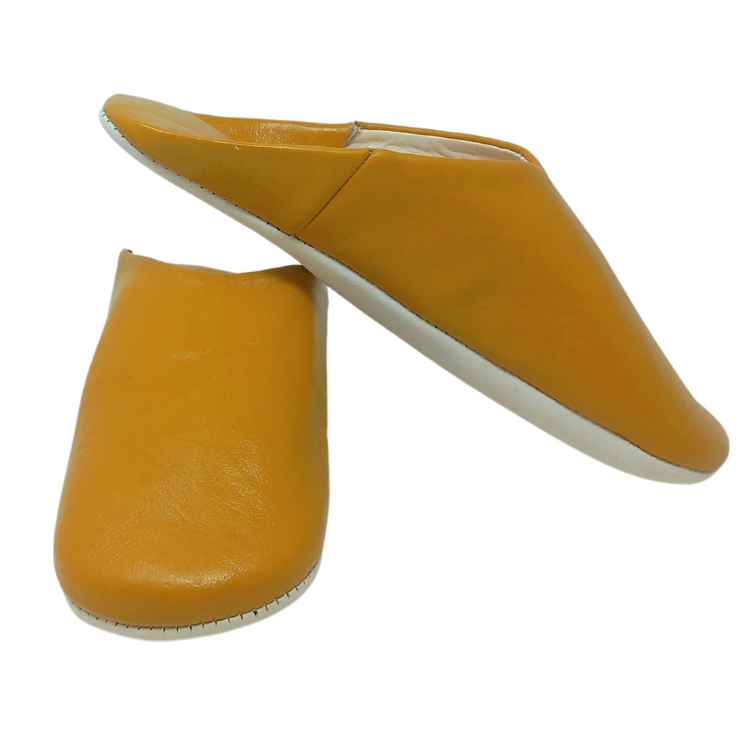 Unisex Leather Slipper Mustard