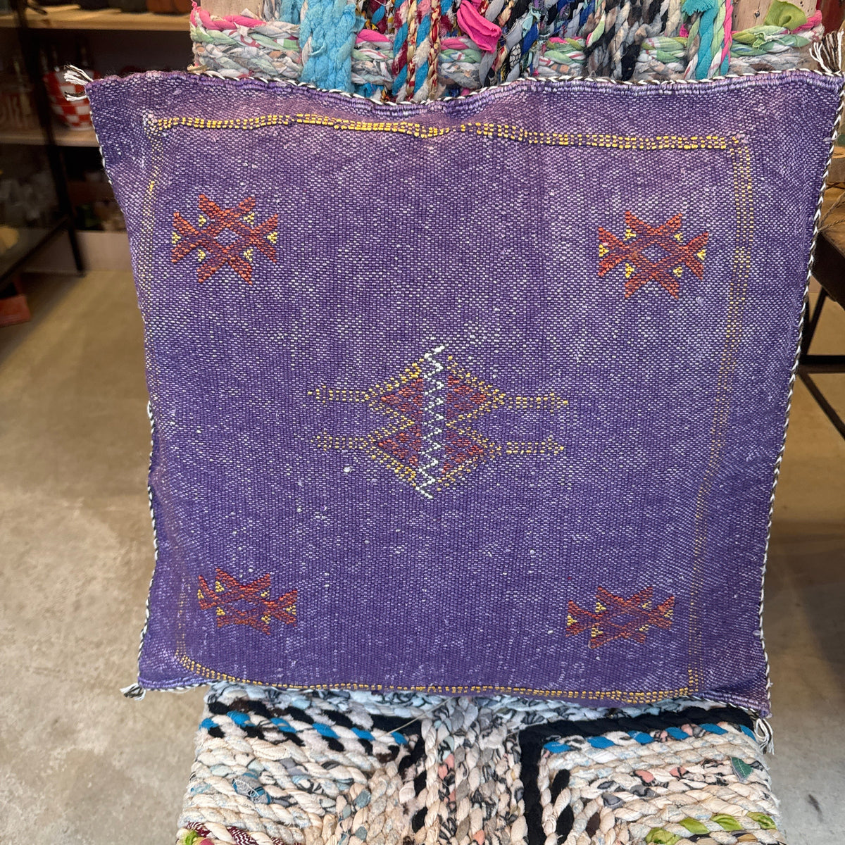 Moroccan Cactus Silk Lumbar Cushion Cover – Purple