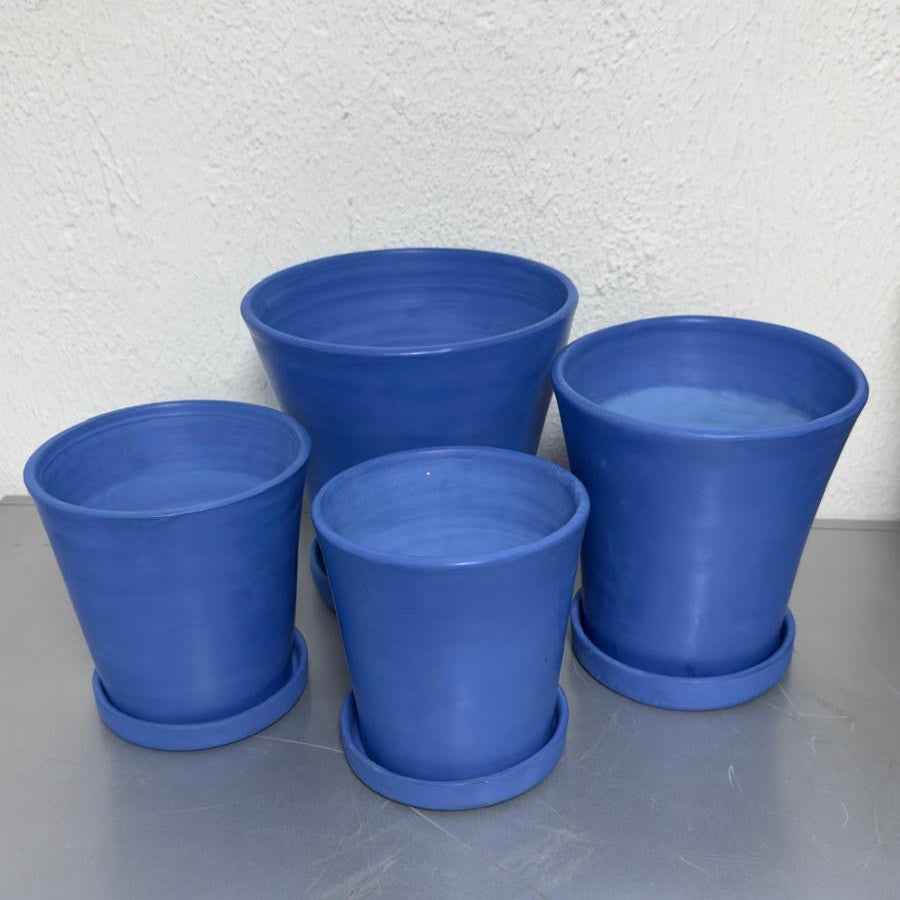 Moroccan Tadelakt Plant Pot with Saucer – Handcrafted Artisan Planter