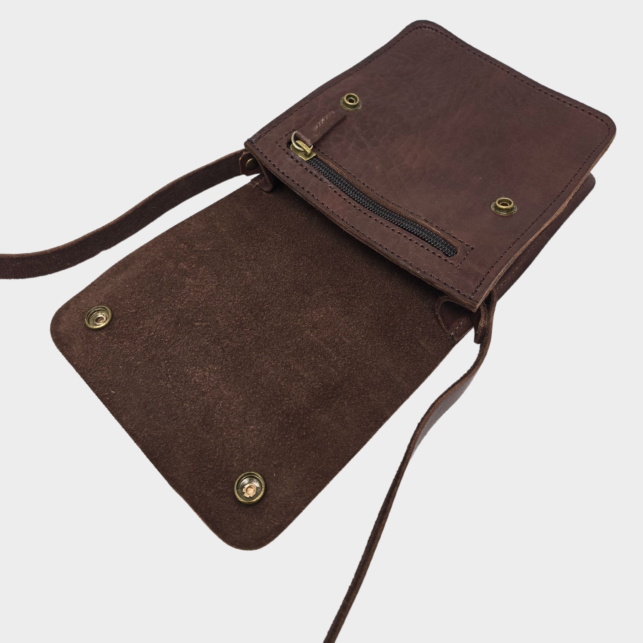 Petit sac Pop en cuir marron foncé 