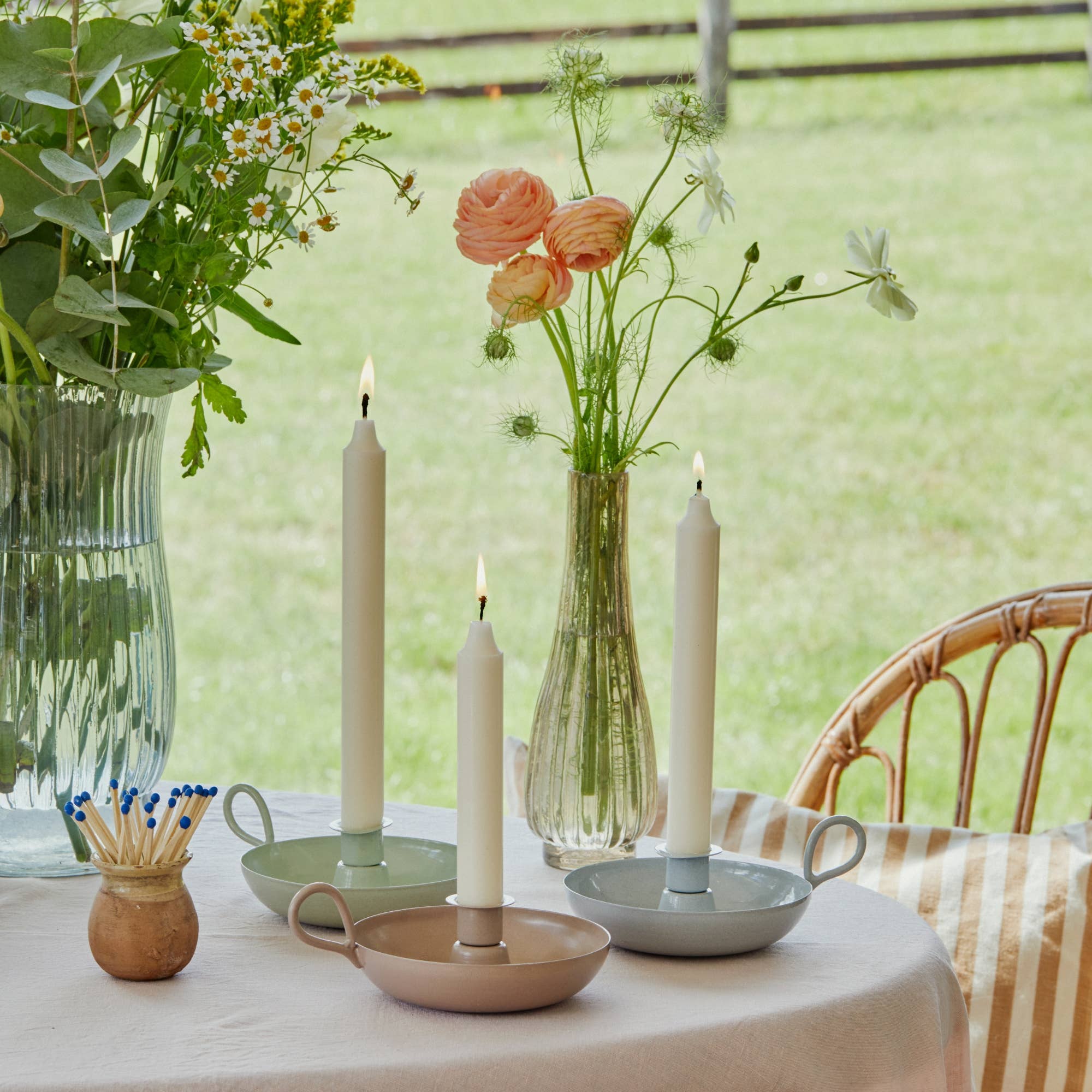 Wee Willy Winky Metal Candle Holder – Apricot or Grey
