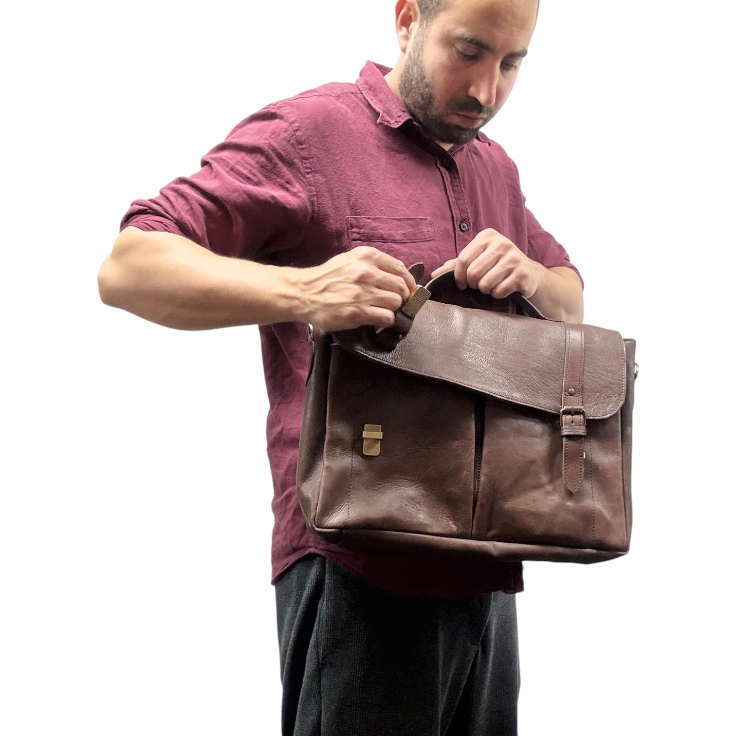 Sac porte-documents Oxford - Chocolat 