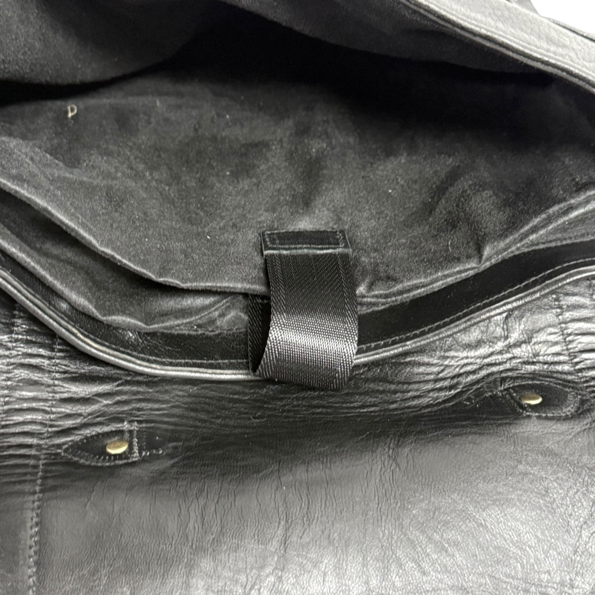 Oxford Full-Grain Leather Laptop Satchel - black