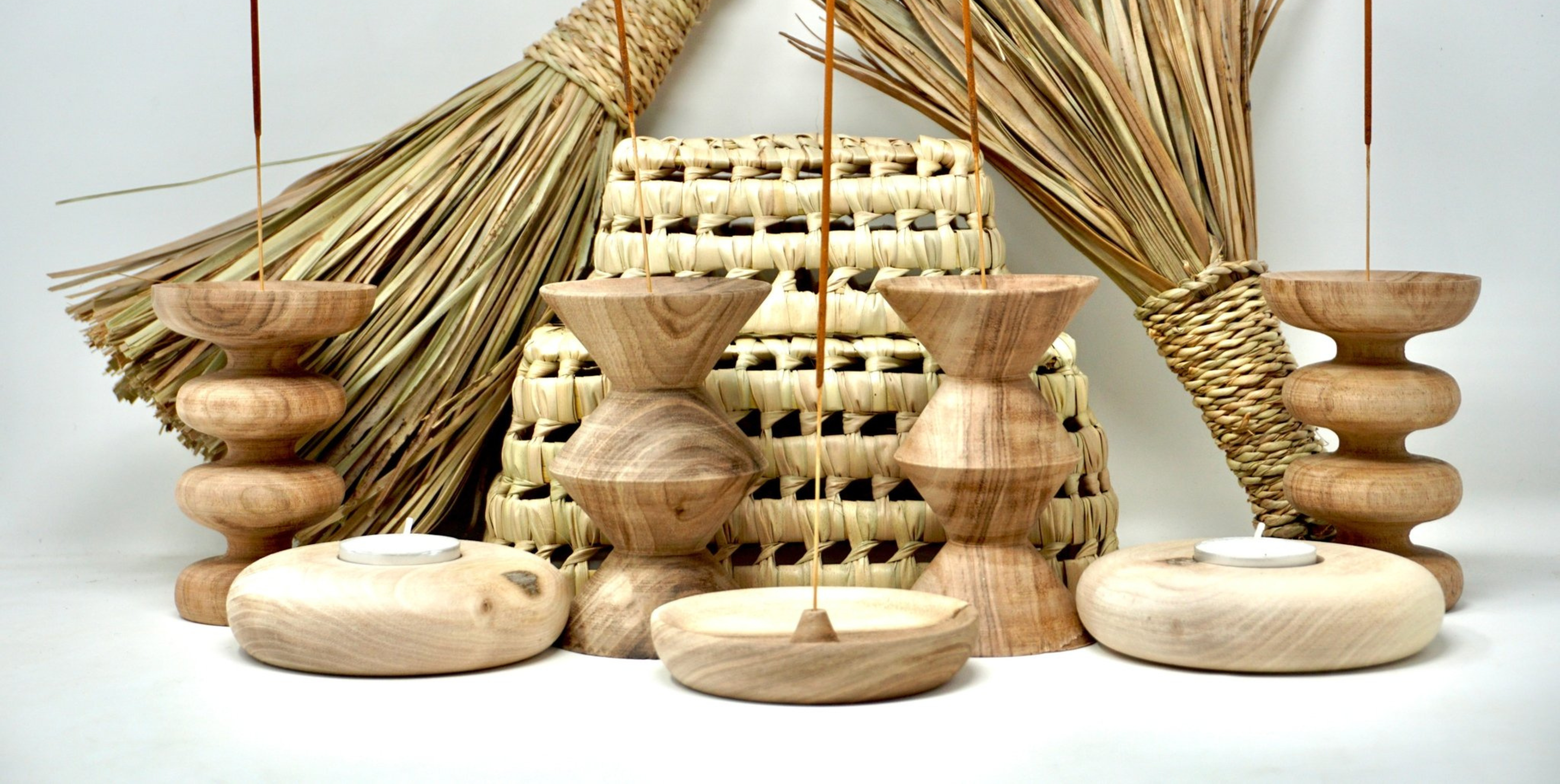 Moroccan Baskets and walnut collection