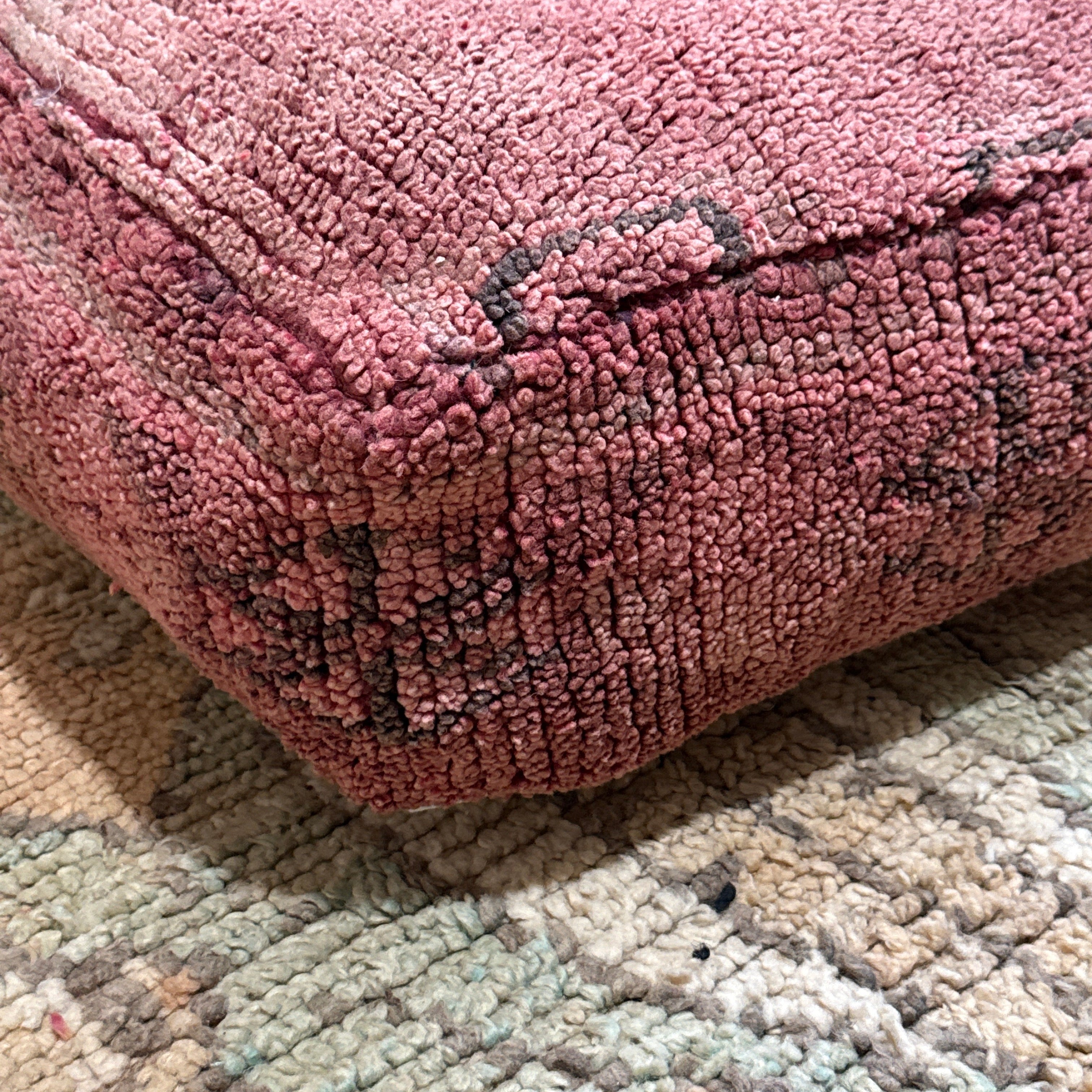 Vintage Boujad Pouffe – Rosewood Maze