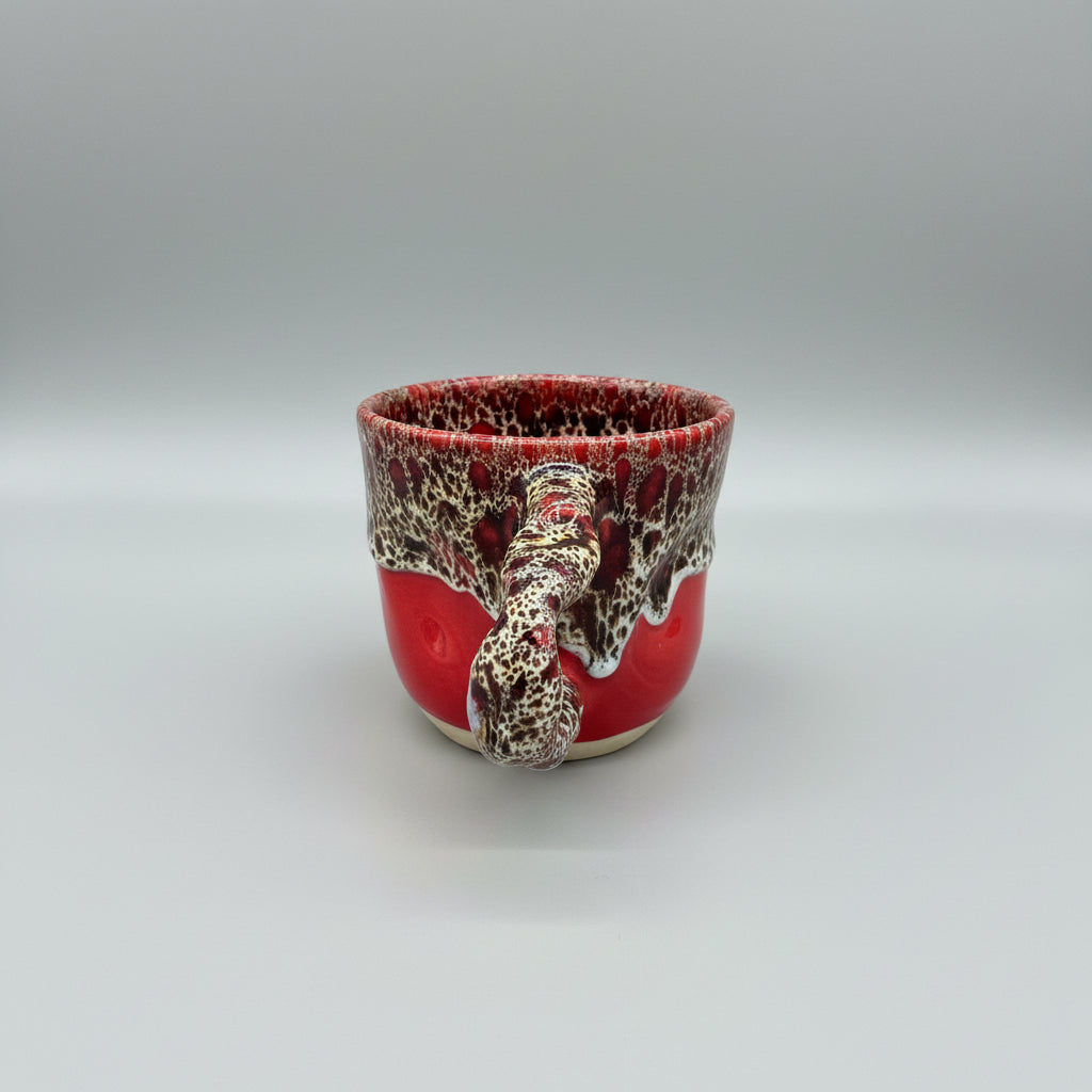 Handmade Moroccan Mug with  Drip Glaze & Dimples