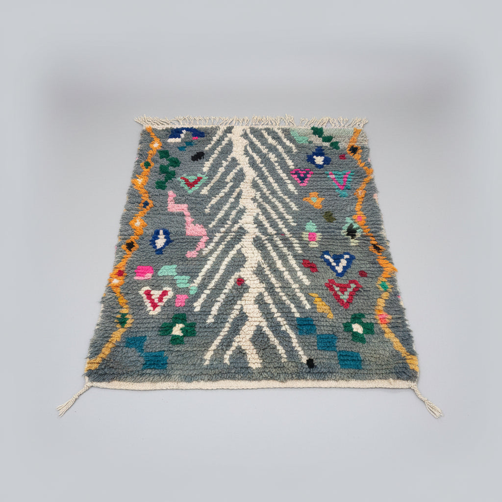 Boujaad Wool rug "Central diamond motif" 146 x 98 cm