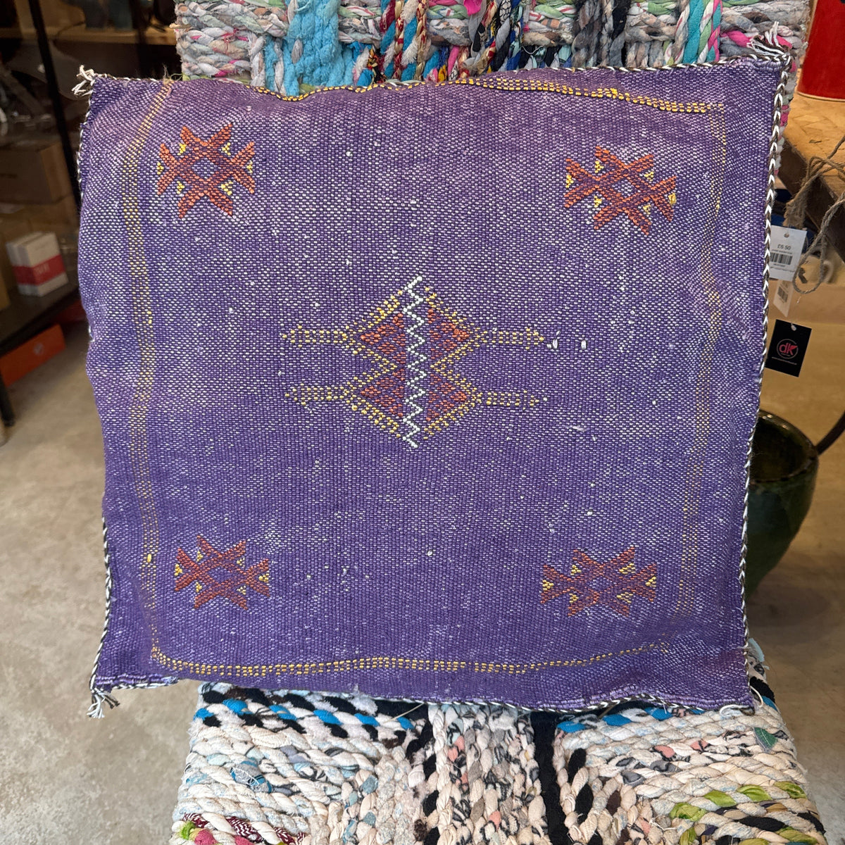 Moroccan Cactus Silk Lumbar Cushion Cover – Purple