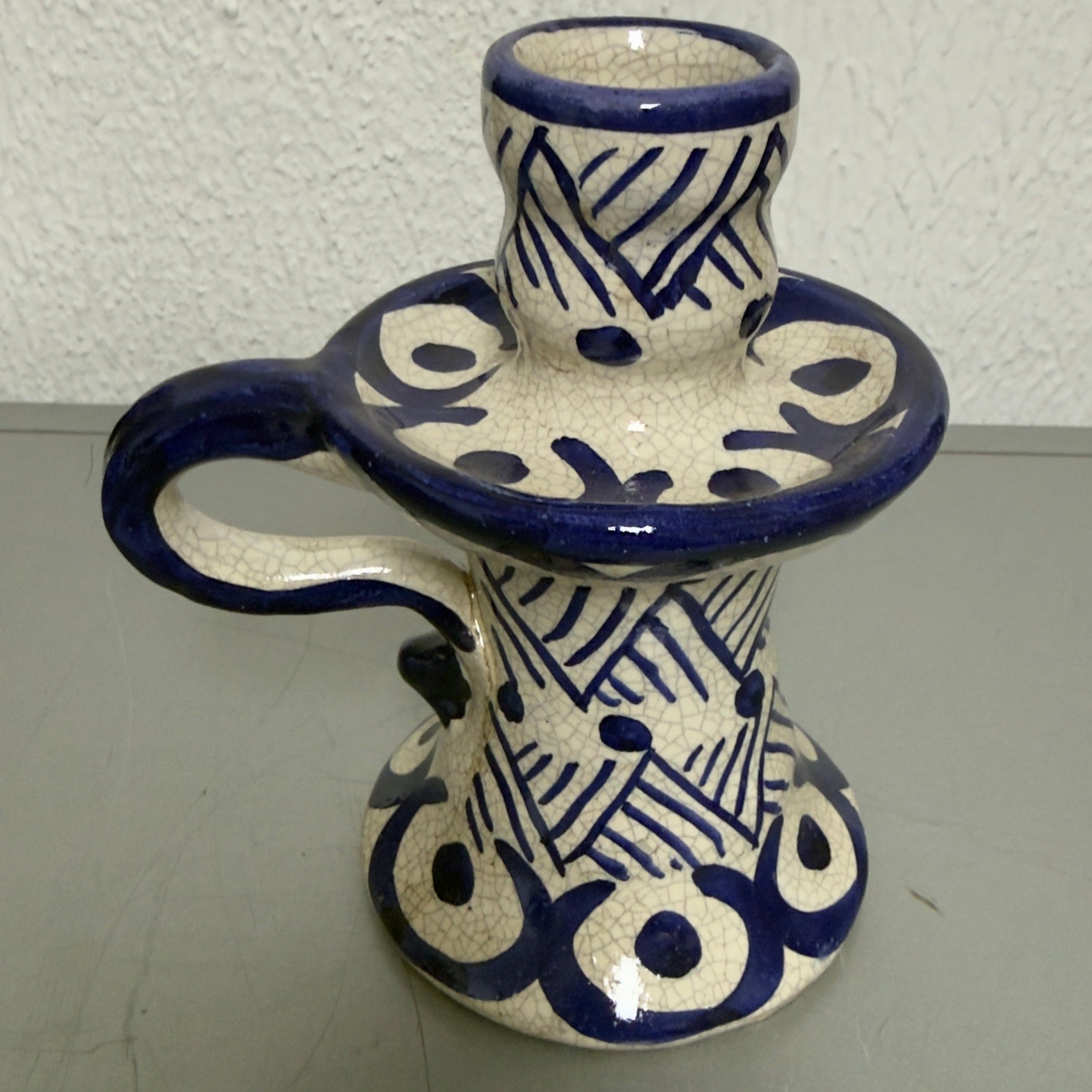Riad Blue Ceramic Candle Holder