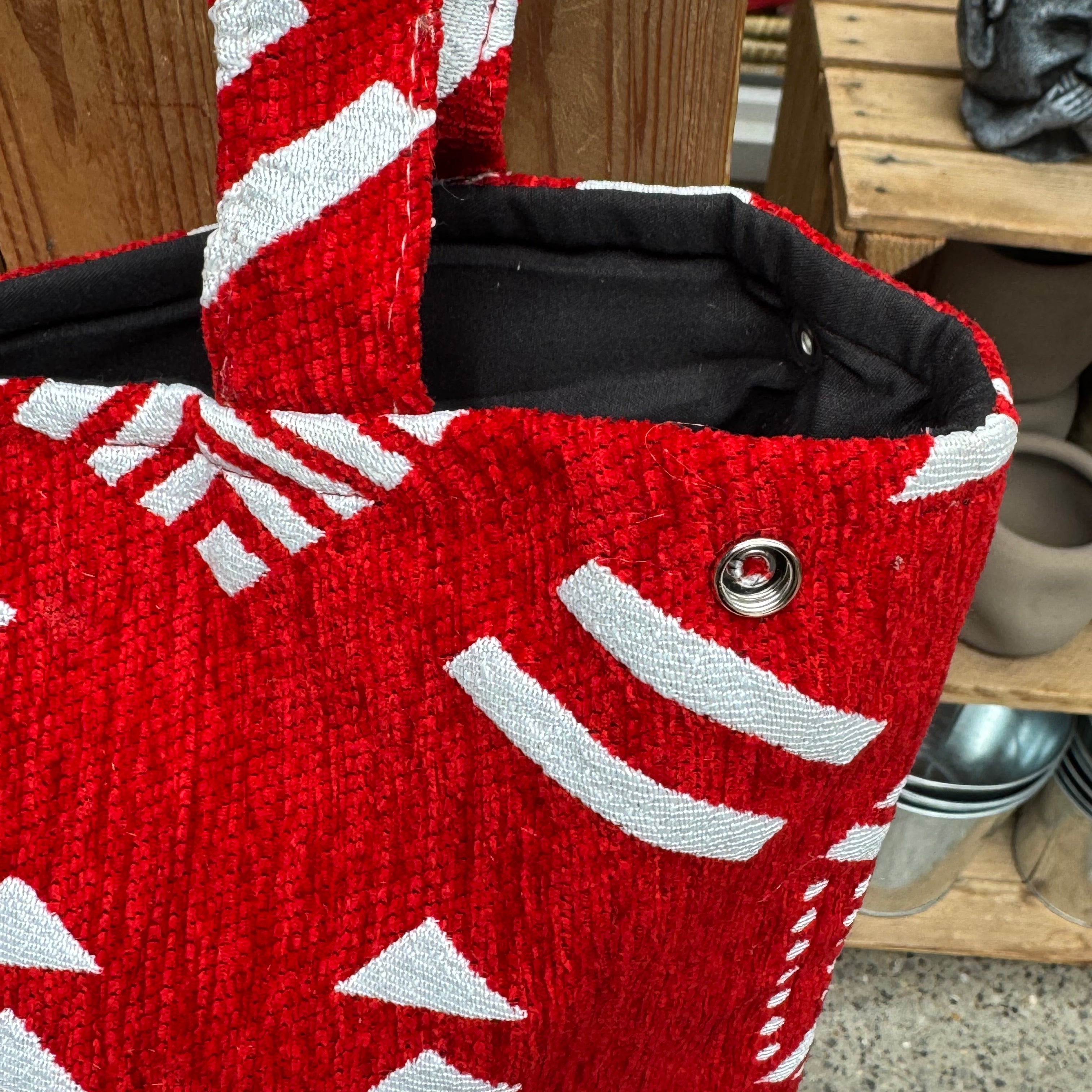 Expandable Moroccan Fabric Tote Bag – Woven Geometric Pattern (5 Colours)