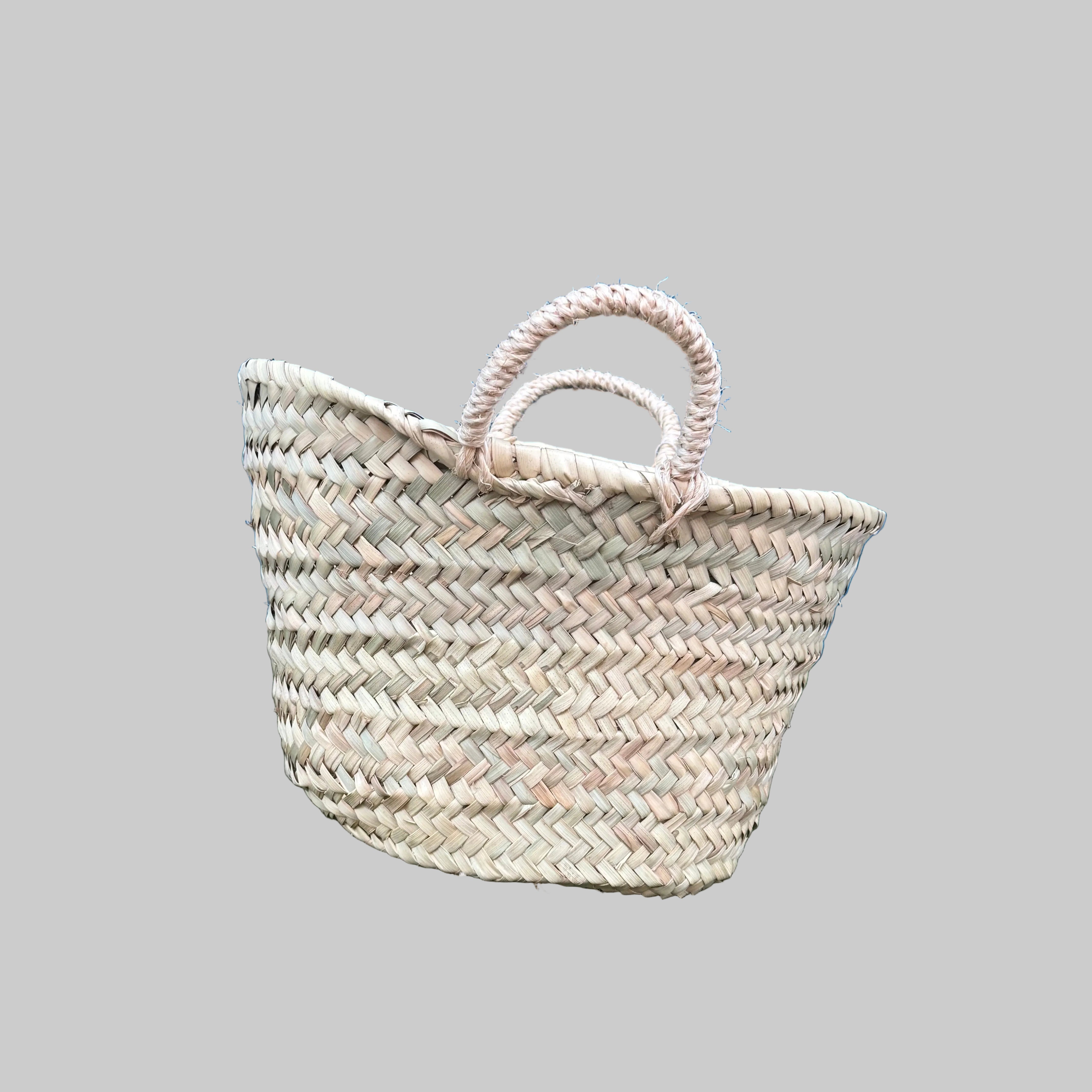 Beldi Market Basket – Handwoven Moroccan Palm Leaf Storage Basket (4 Sizes)