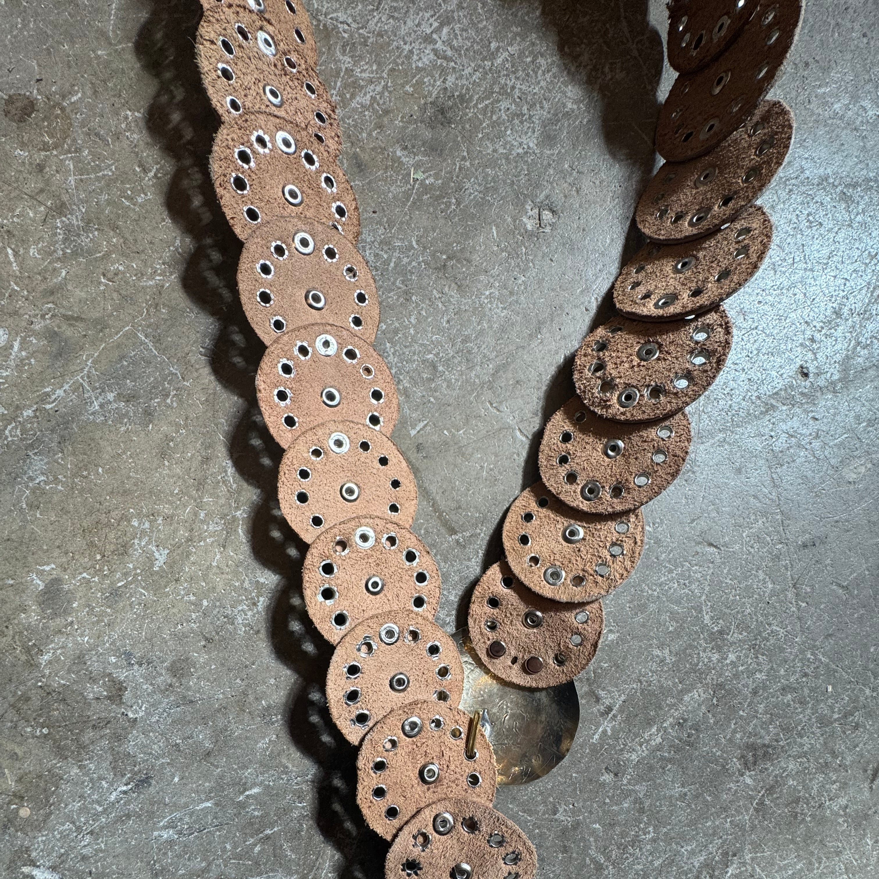 Classic Disc Leather Boho Belt